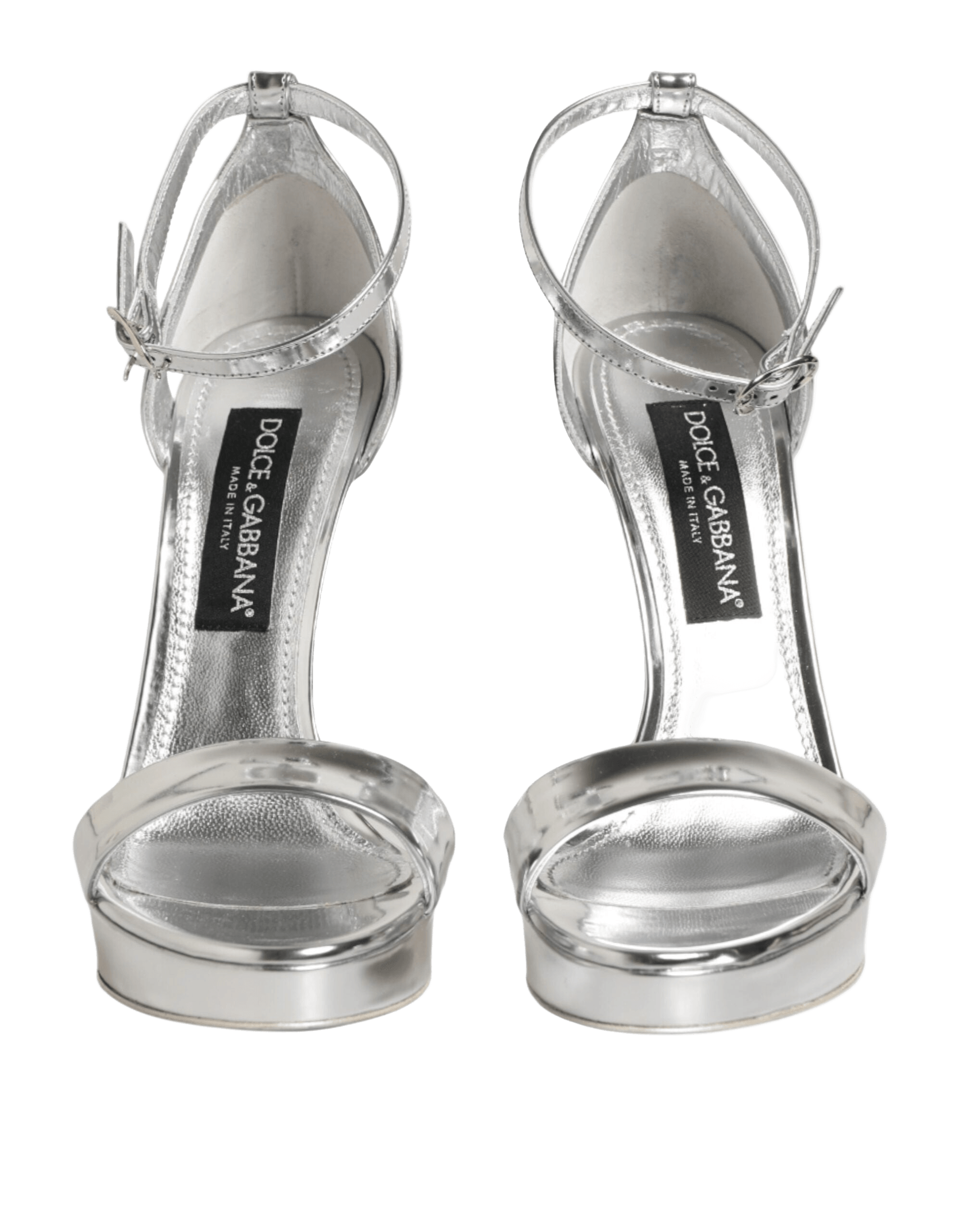 Dolce & Gabbana Silver Leather Platform Keira Sandals Shoes Glam Steals
