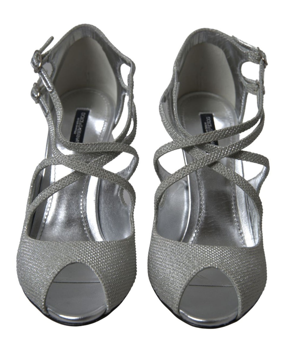 Dolce & Gabbana Silver Shimmers Heel Heels