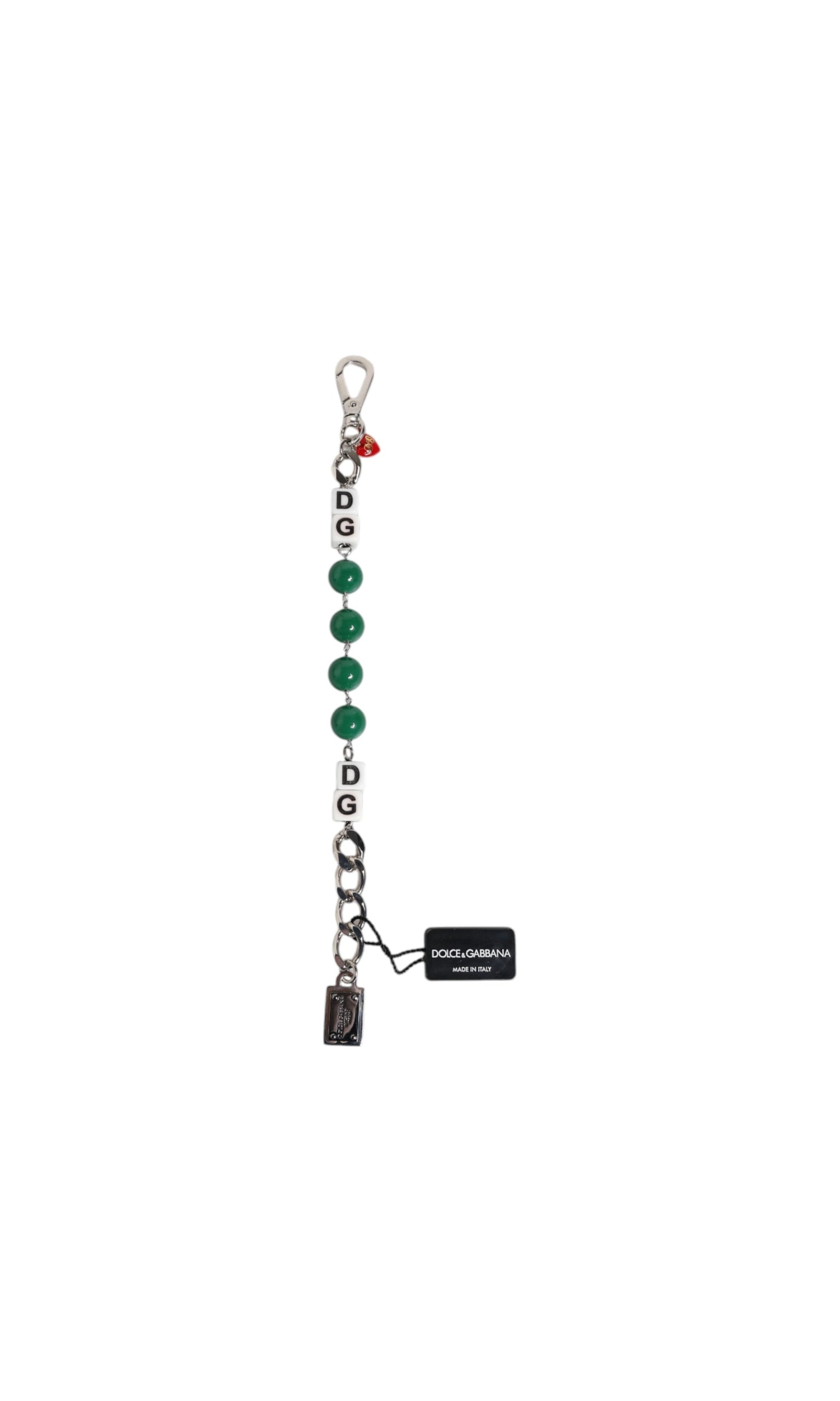 Dolce & Gabbana Silver Tone Brass Bead Dice Logo Embellish Charm Bracelet Glam Steals