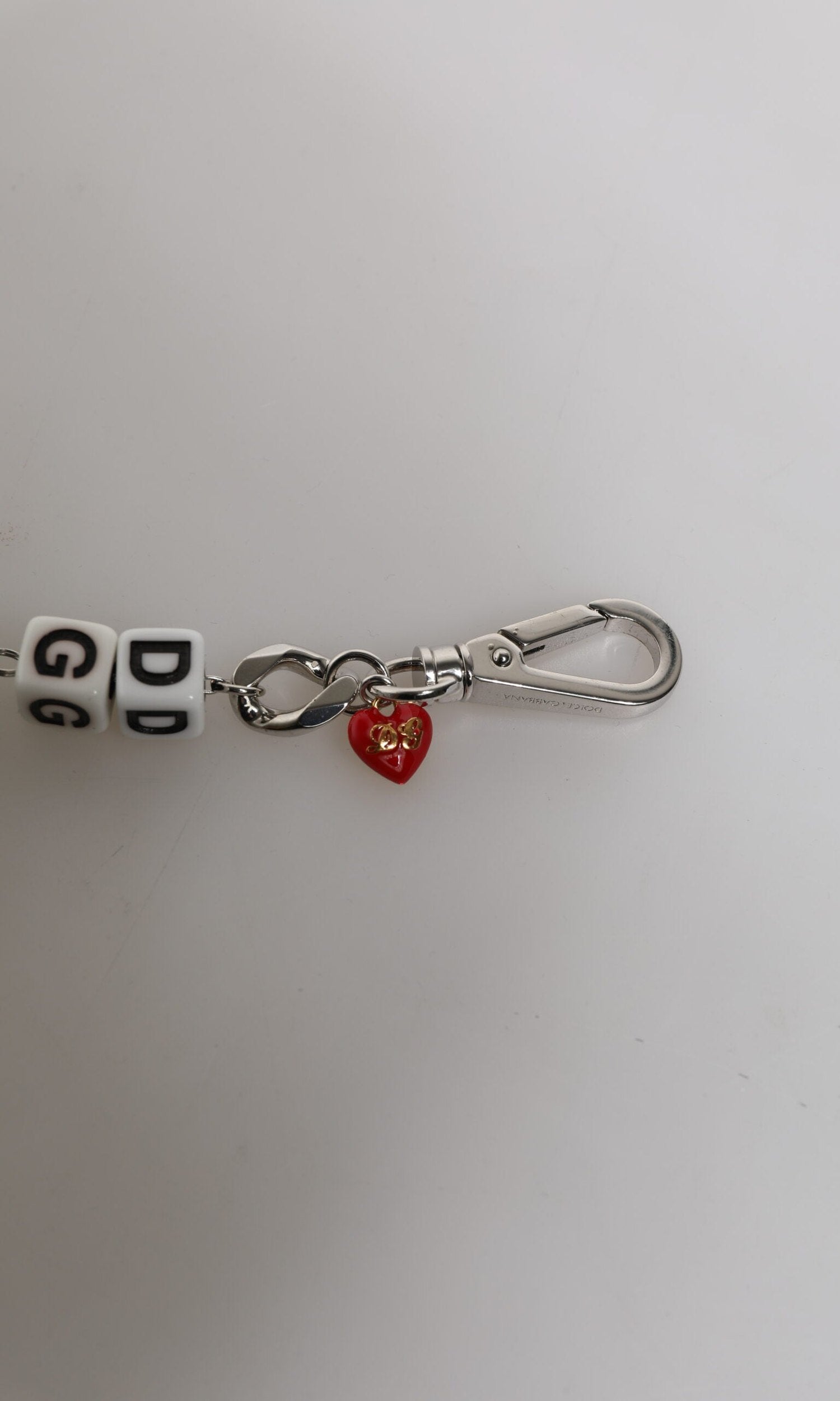 Dolce & Gabbana Silver Tone Brass Bead Dice Logo Embellish Charm Bracelet Glam Steals