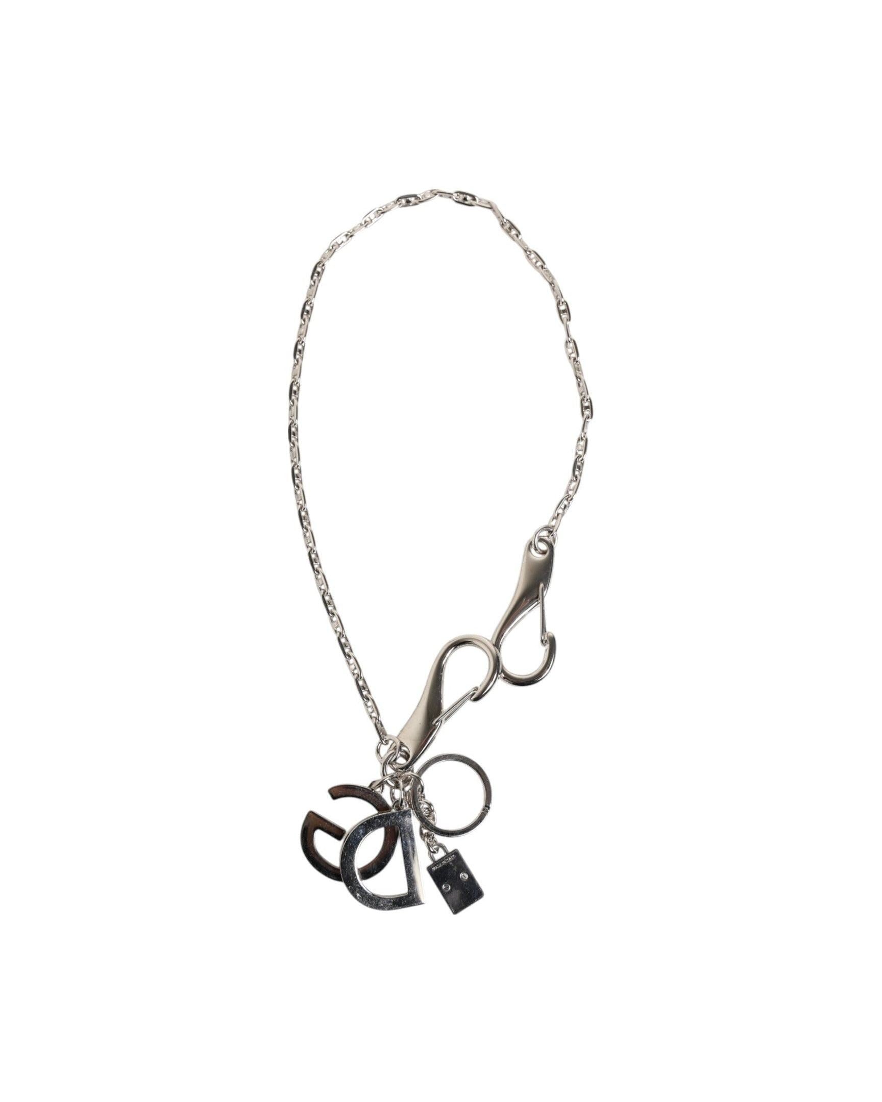 Dolce & Gabbana Silver Tone Dg Logo Keychain Glam Steals