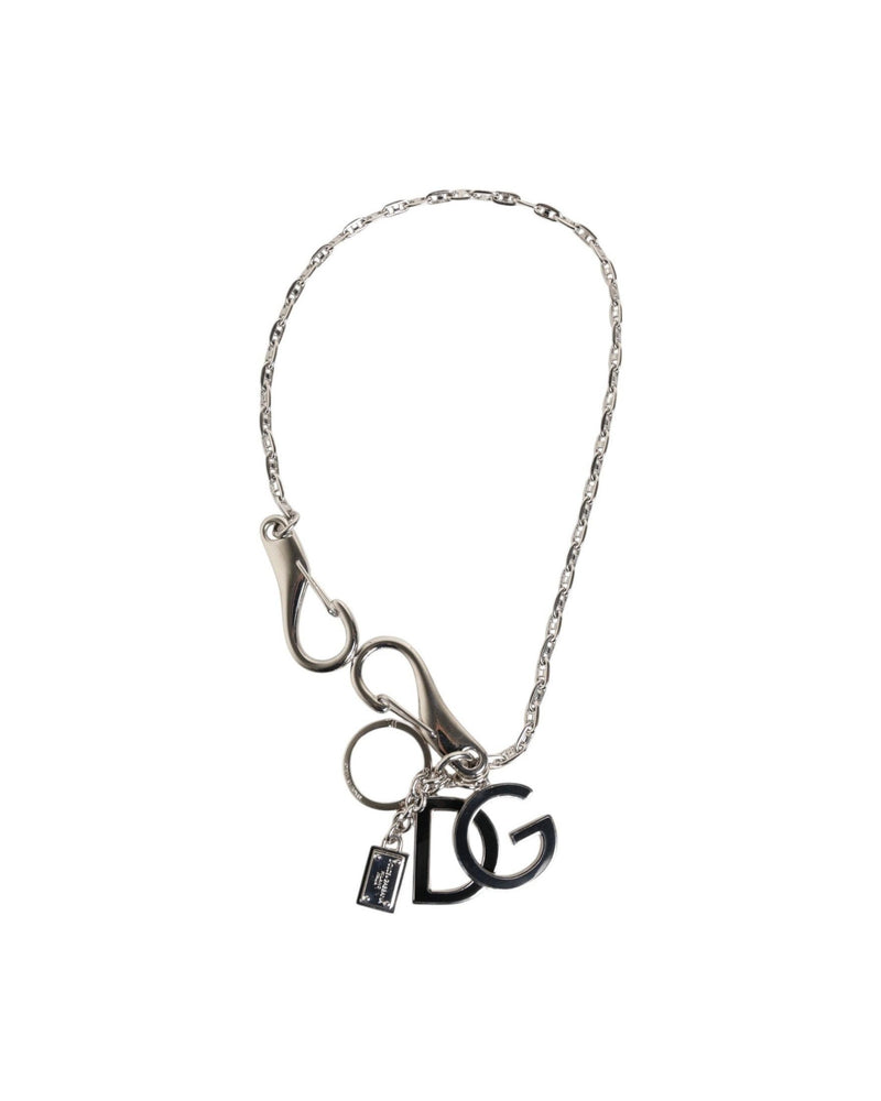 Dolce & Gabbana Silver Tone Dg Logo Keychain Glam Steals