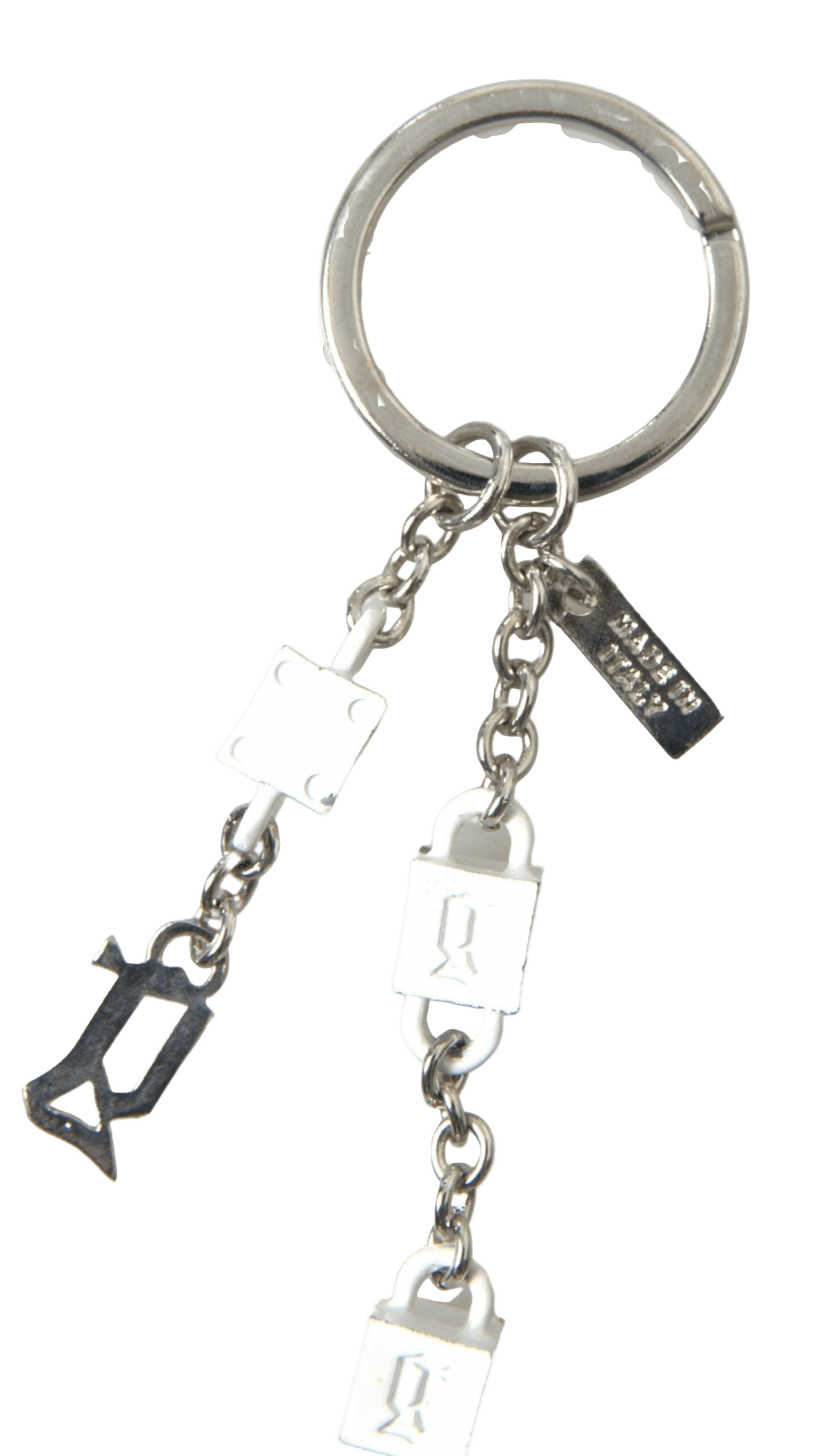Dolce & Gabbana Silver Tone Metal Dg Logo Engraved Keyring Keychain Glam Steals