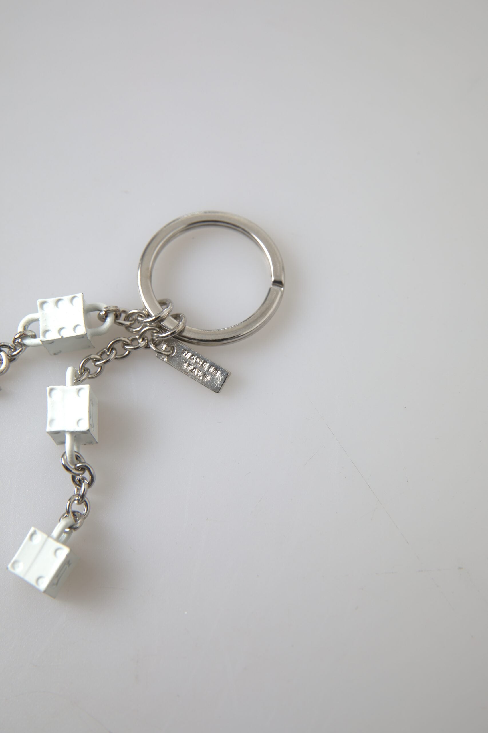 Dolce & Gabbana Silver Tone Metal Dg Logo Engraved Keyring Keychain Glam Steals