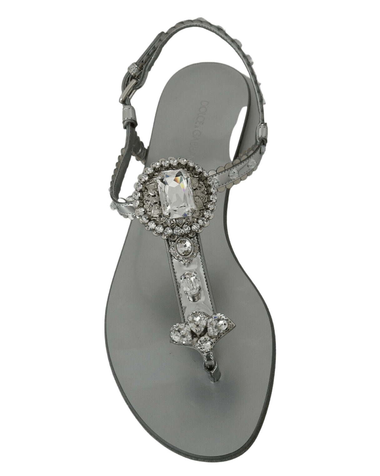 Dolce & Silver Gabbana And Crystal Sandals Flip Flops Shoes Glam Steals