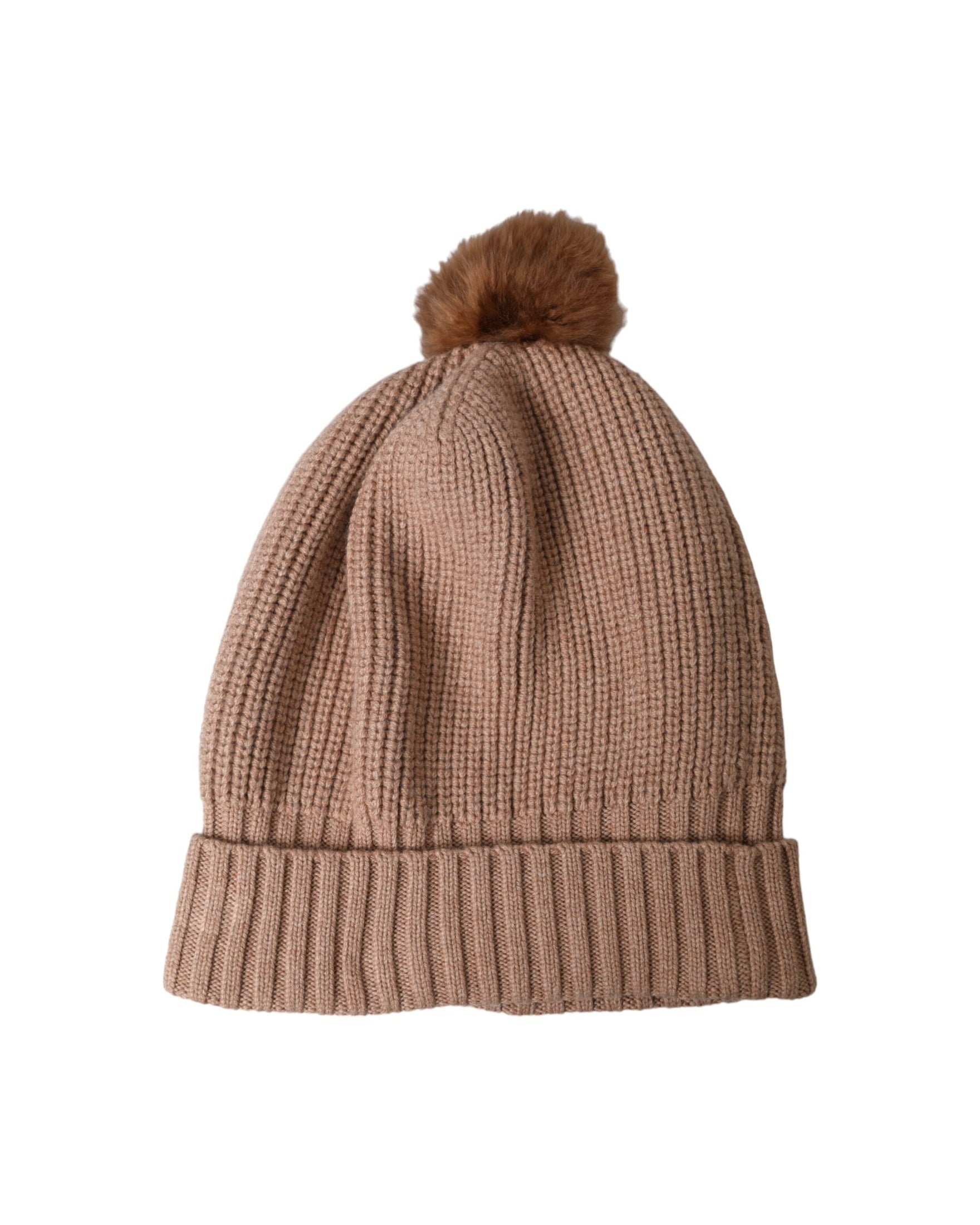 Dolce & Gabbana Solid Knitted Fur Ball Winter Beanie Brown Hat Glam Steals