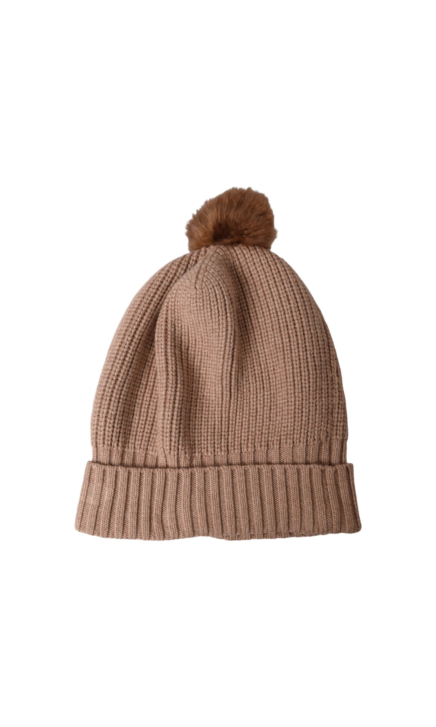 Dolce & Gabbana Solid Knitted Fur Ball Winter Beanie Brown Hat Glam Steals