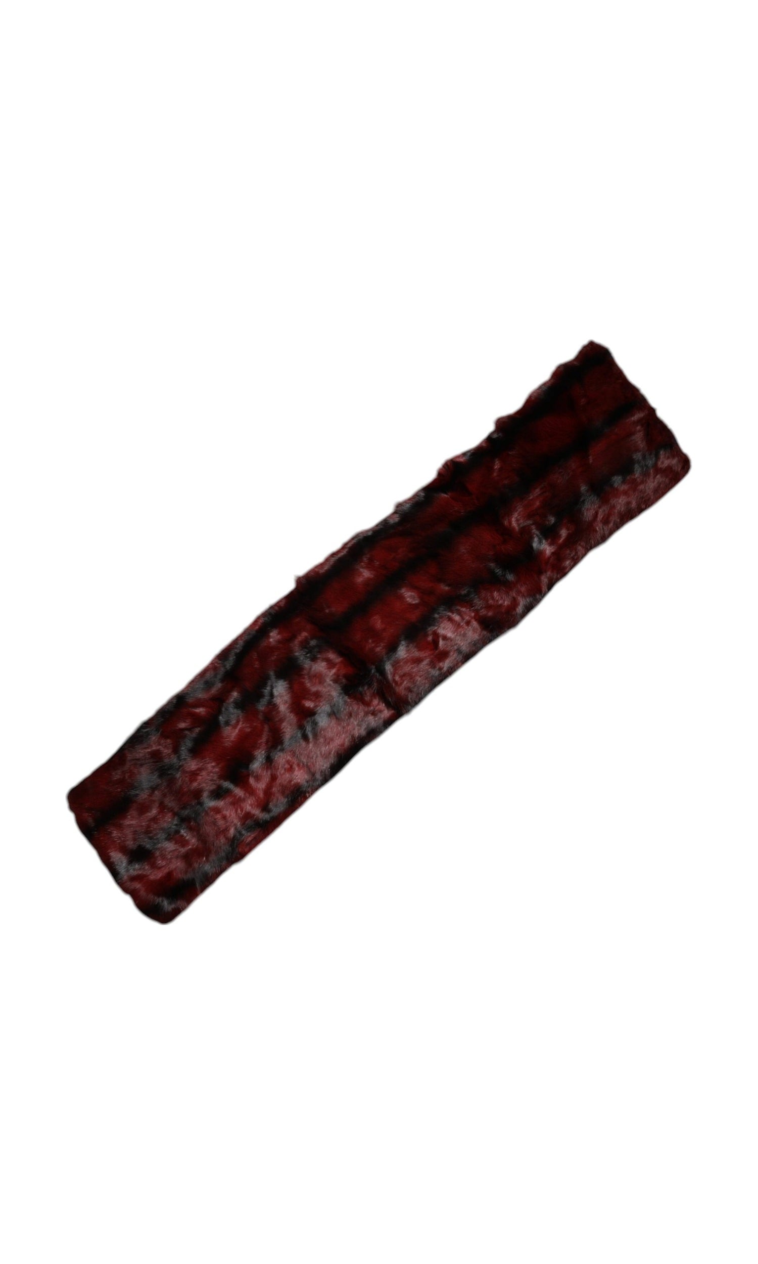 Dolce & Gabbana Stripe Fur Shawl Neck Wrap Red Scarf Glam Steals