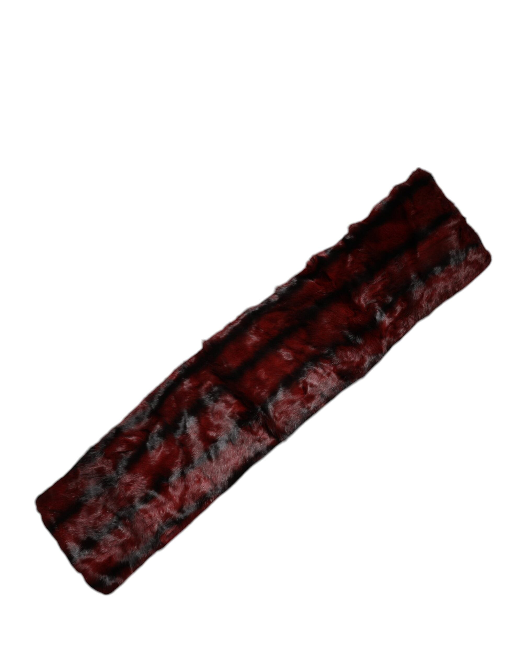 Dolce & Gabbana Stripe Fur Shawl Neck Wrap Red Scarf Glam Steals