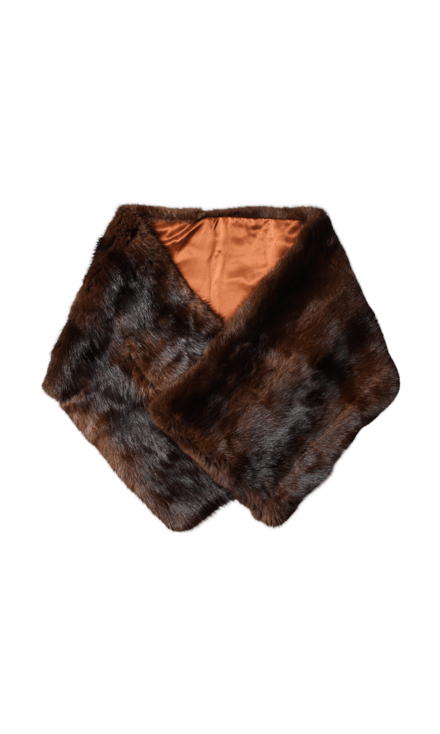 Dolce & Gabbana Stripe Fur Shawl Wrap Brown Scarf Glam Steals