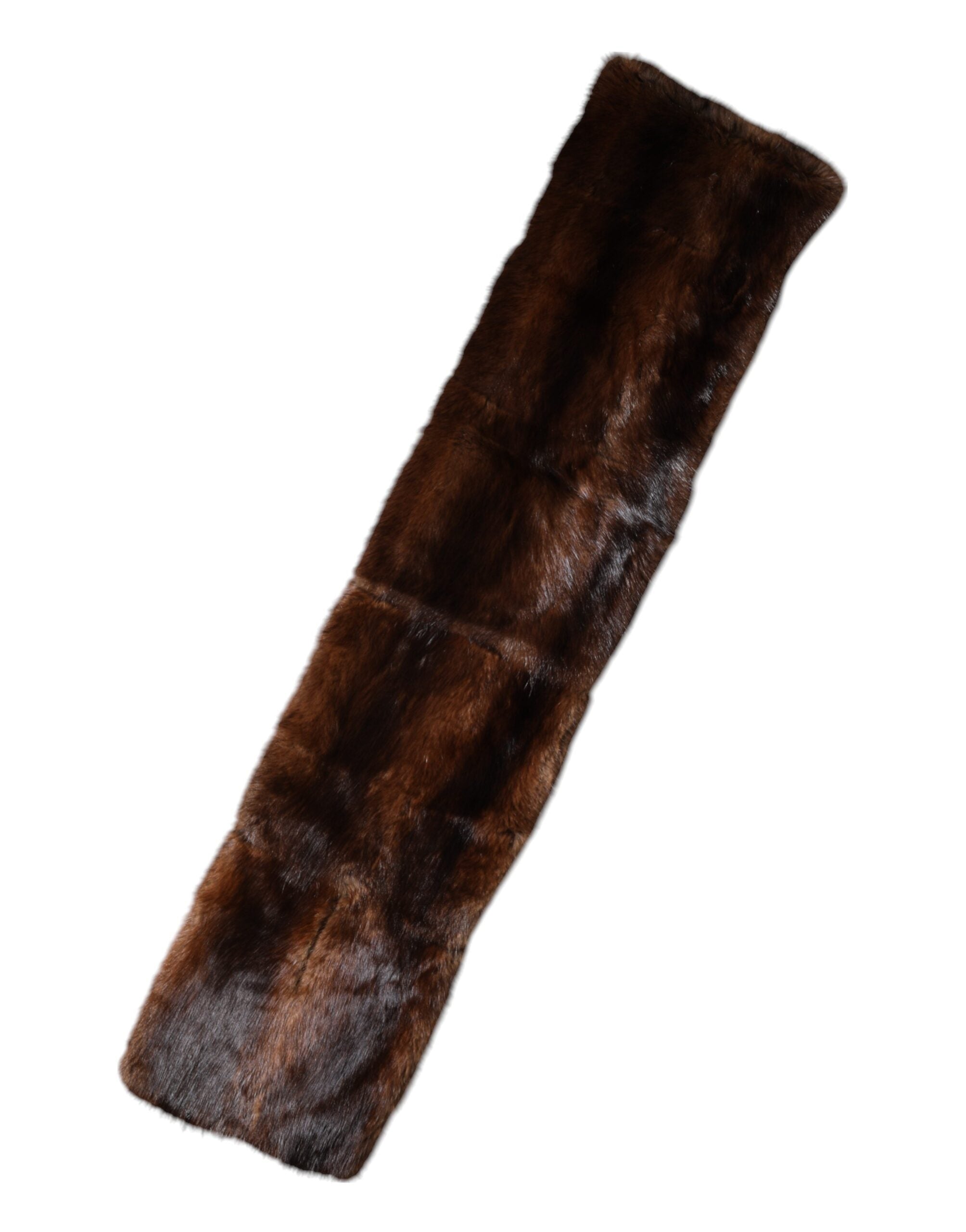 Dolce & Gabbana Stripe Fur Shawl Wrap Brown Scarf Glam Steals