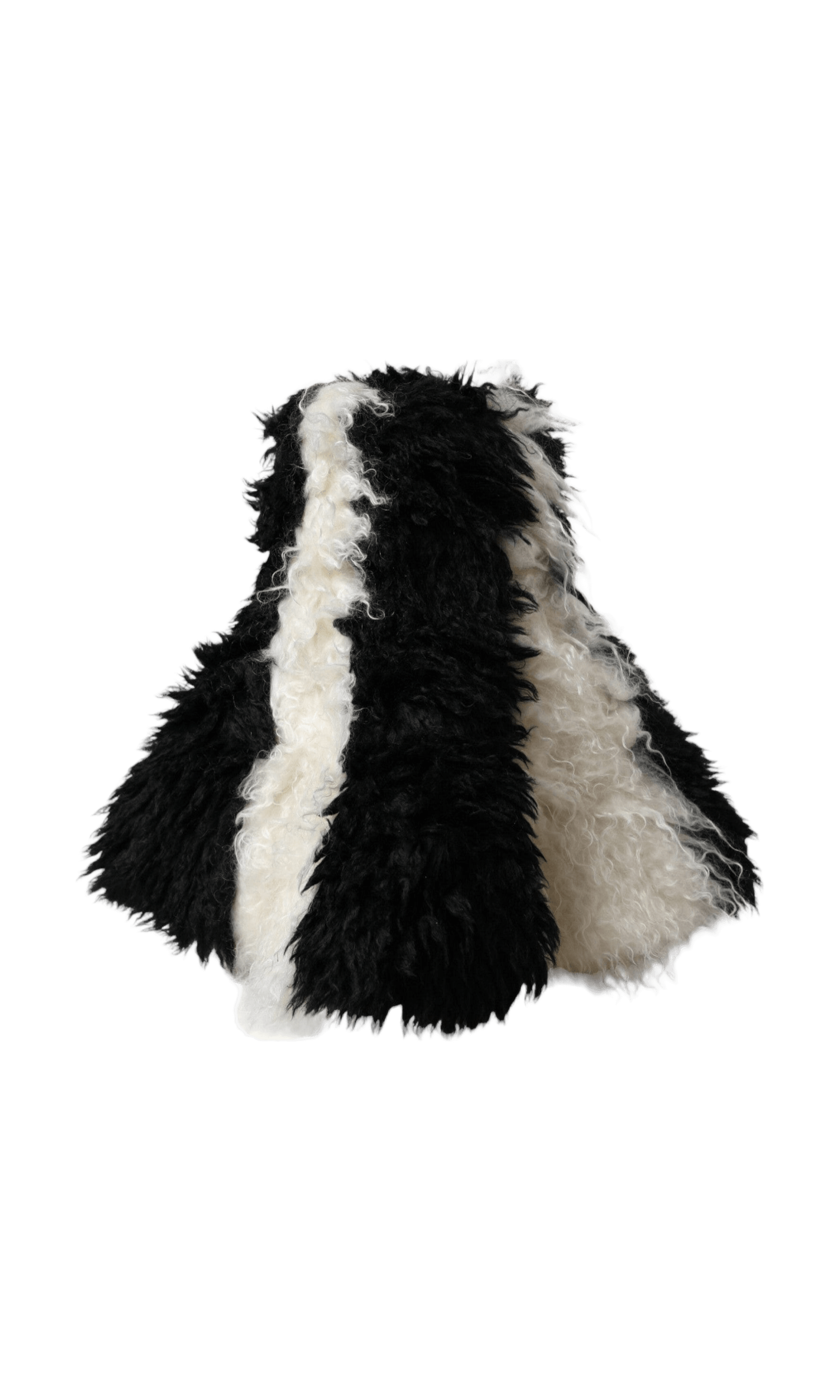 Dolce & Gabbana Stripes Mohair Fur Bucket Black White Hat Glam Steals