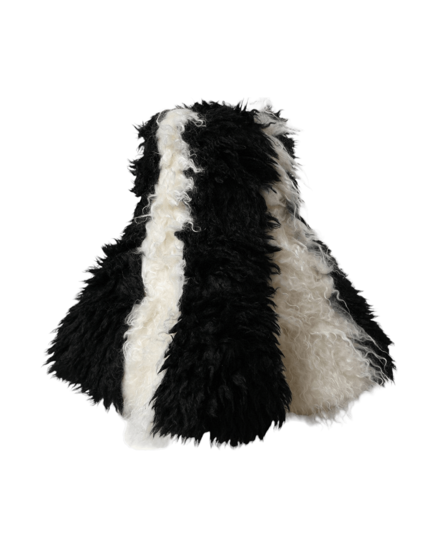 Dolce & Gabbana Stripes Mohair Fur Bucket Black White Hat Glam Steals