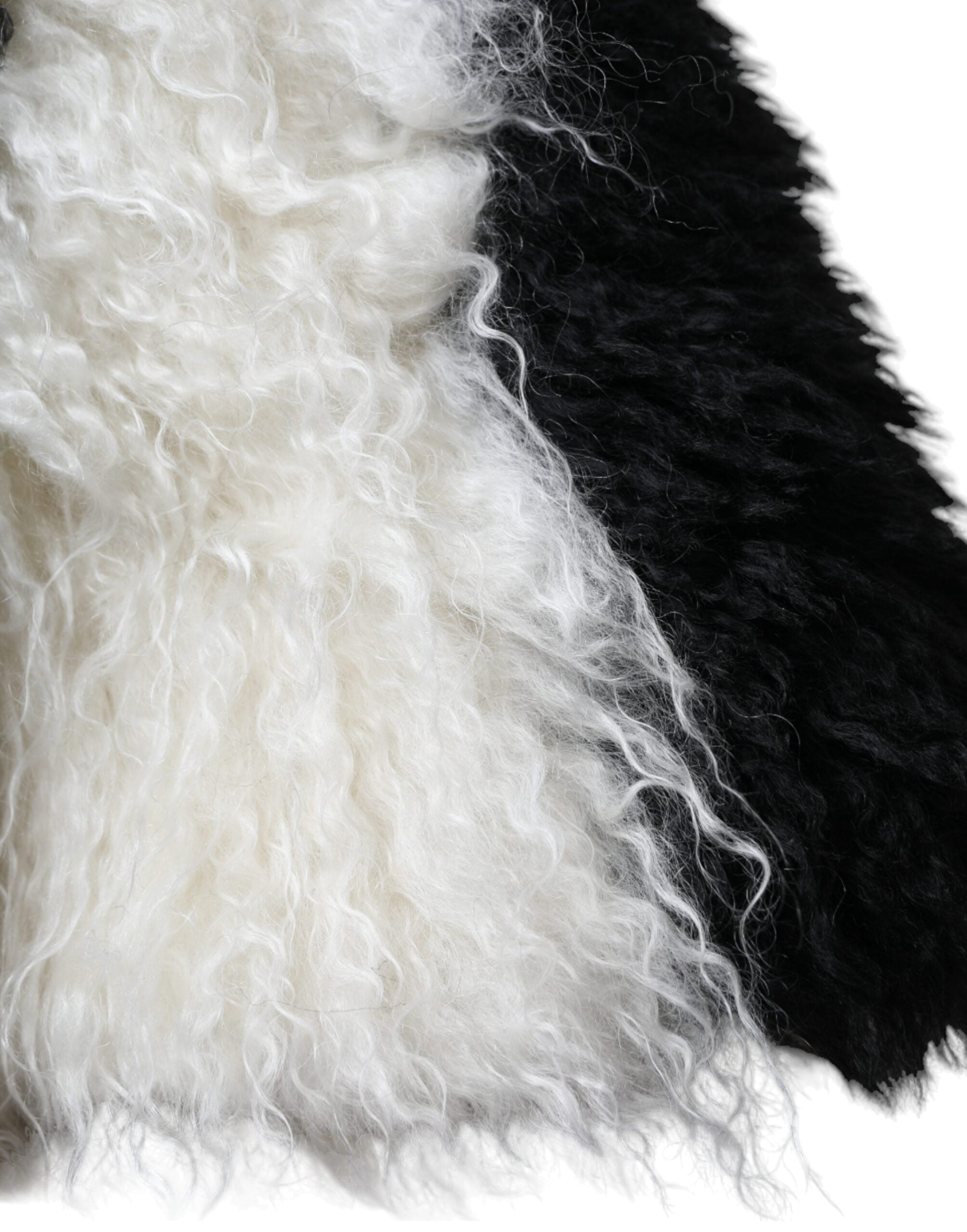Dolce & Gabbana Stripes Mohair Fur Bucket Black White Hat Glam Steals