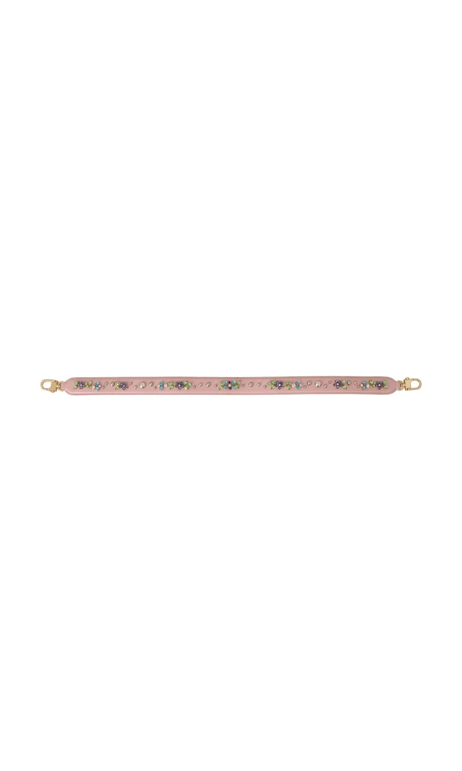 Dolce & Gabbana Stunning Crystal Studded Leather Pink Strap Glam Steals