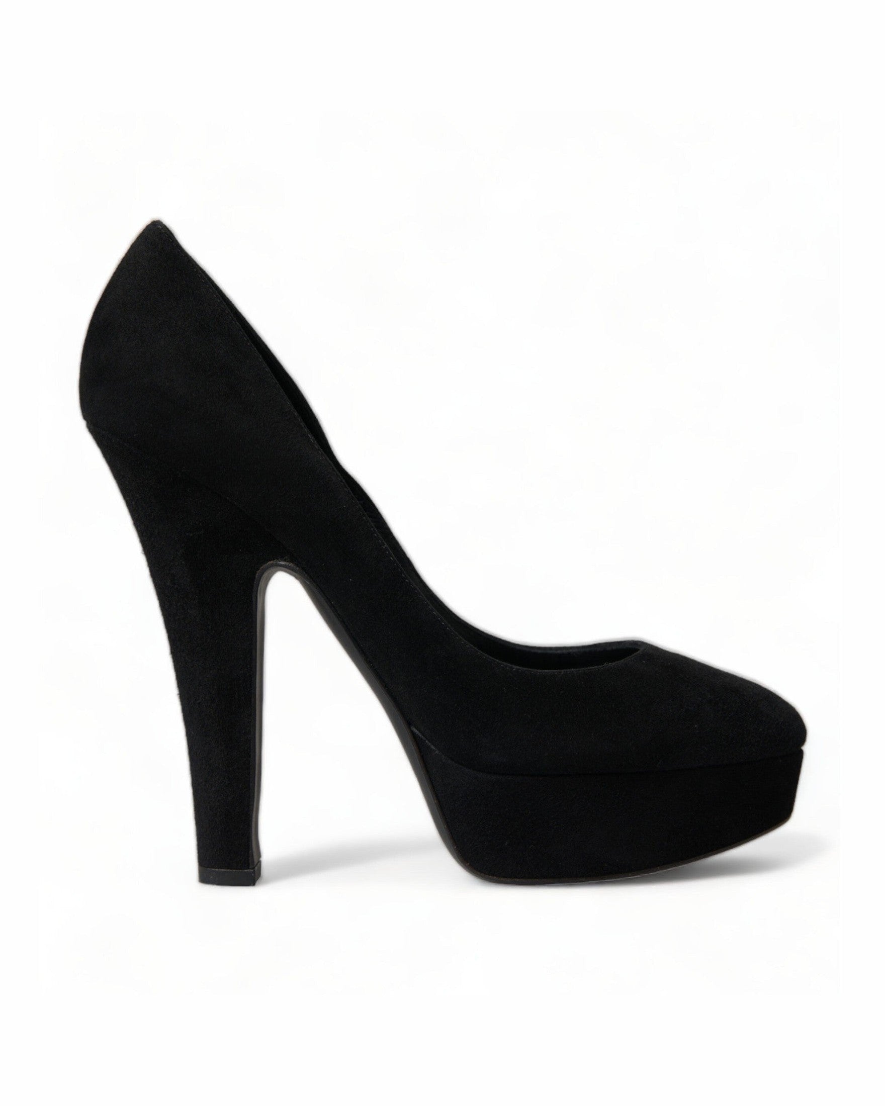 Dolce & Gabbana Suede Heeled Pumps Black Sophistication Glam Steals