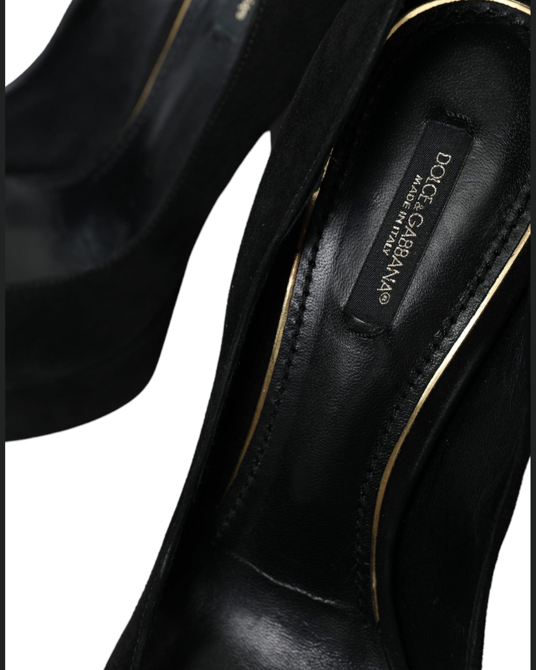 Dolce & Gabbana Suede Heeled Pumps Black Sophistication Glam Steals