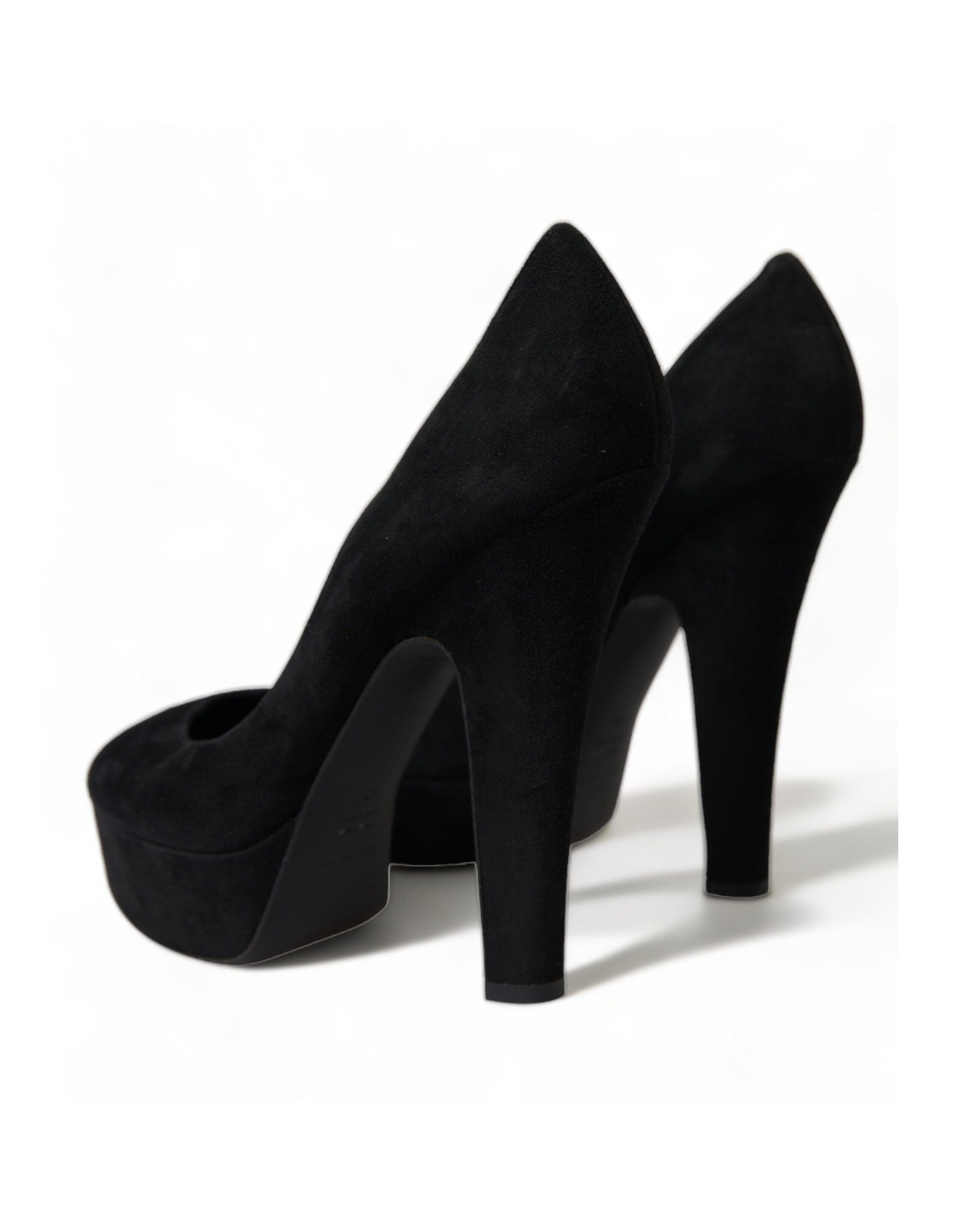 Dolce & Gabbana Suede Heeled Pumps Black Sophistication Glam Steals