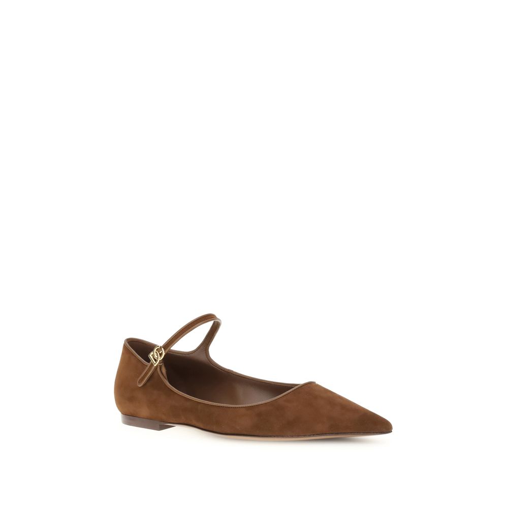 Dolce & Gabbana Suede and Nappa Leather Ballerinas Glam Steals
