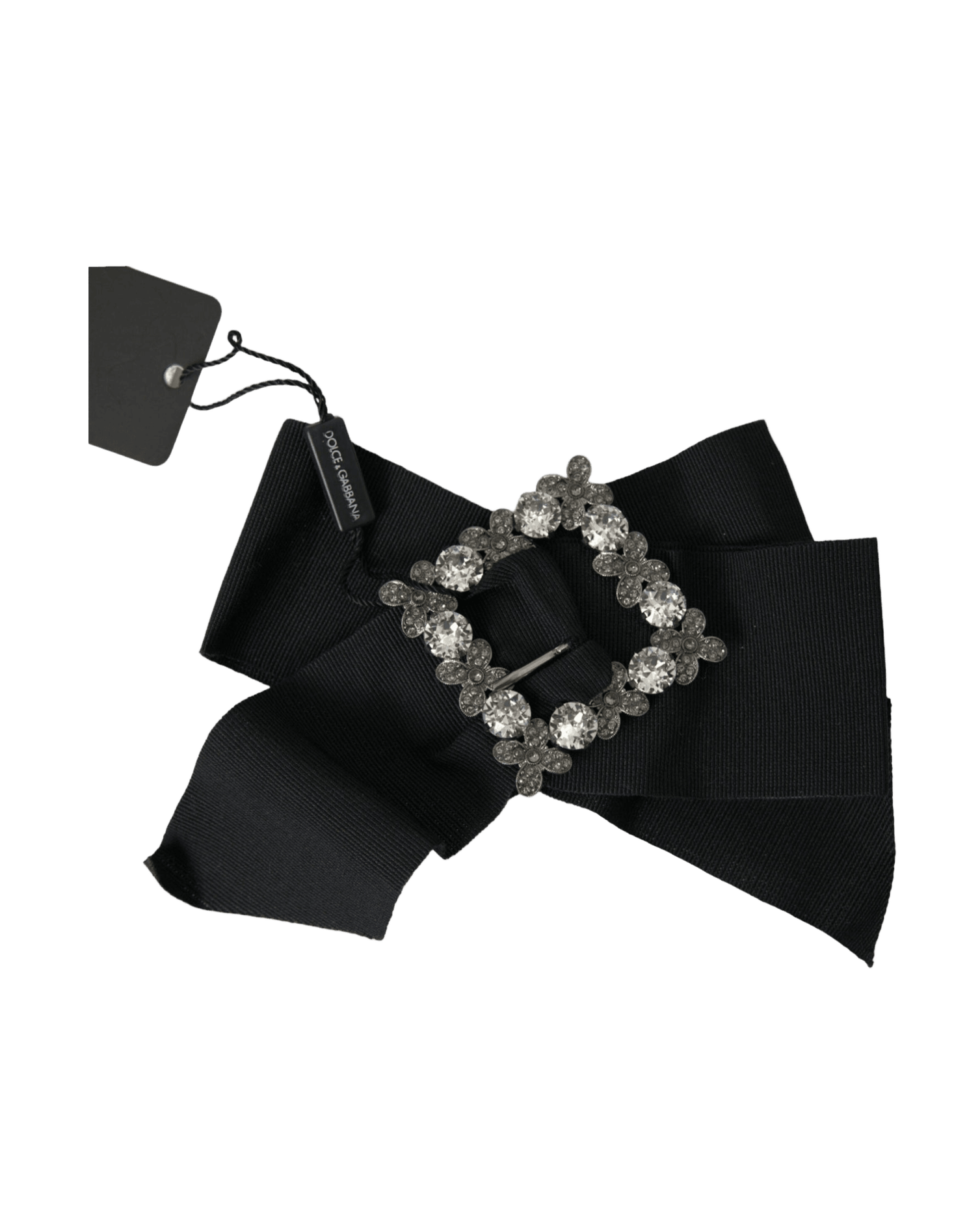 Dolce & Gabbana Swarovski Crystal Embellished Hair Black Clip Glam Steals