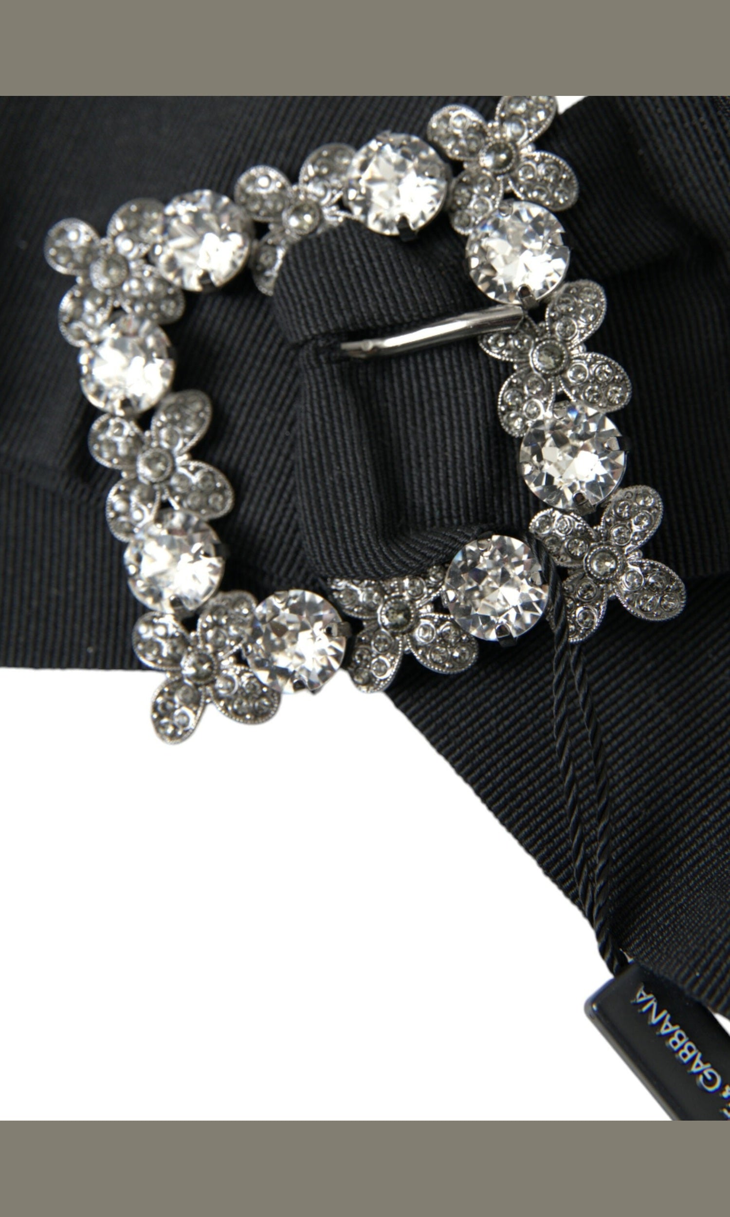 Dolce & Gabbana Swarovski Crystal Embellished Hair Black Clip Glam Steals