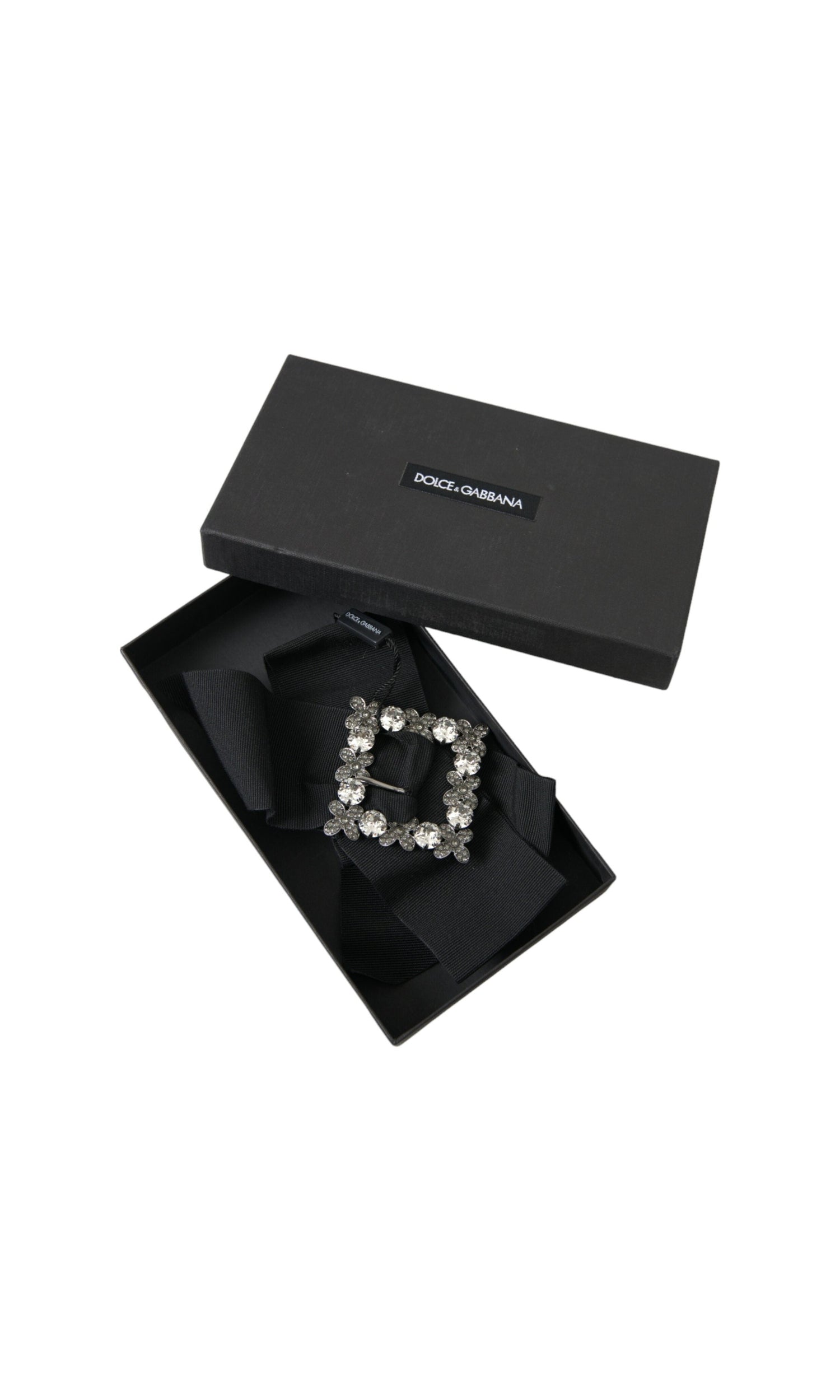 Dolce & Gabbana Swarovski Crystal Embellished Hair Black Clip Glam Steals