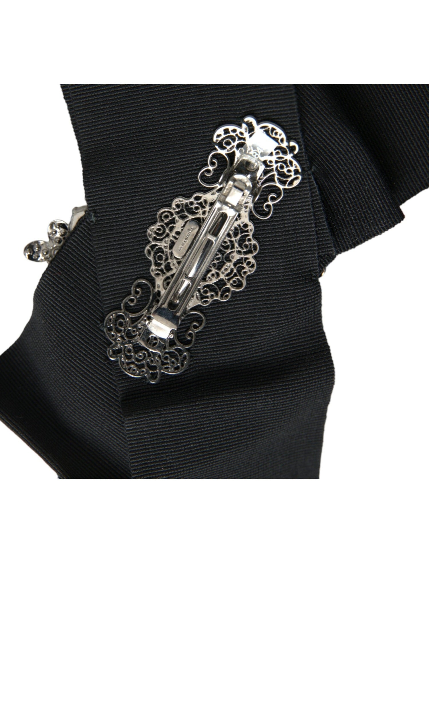 Dolce & Gabbana Swarovski Crystal Embellished Hair Black Clip Glam Steals