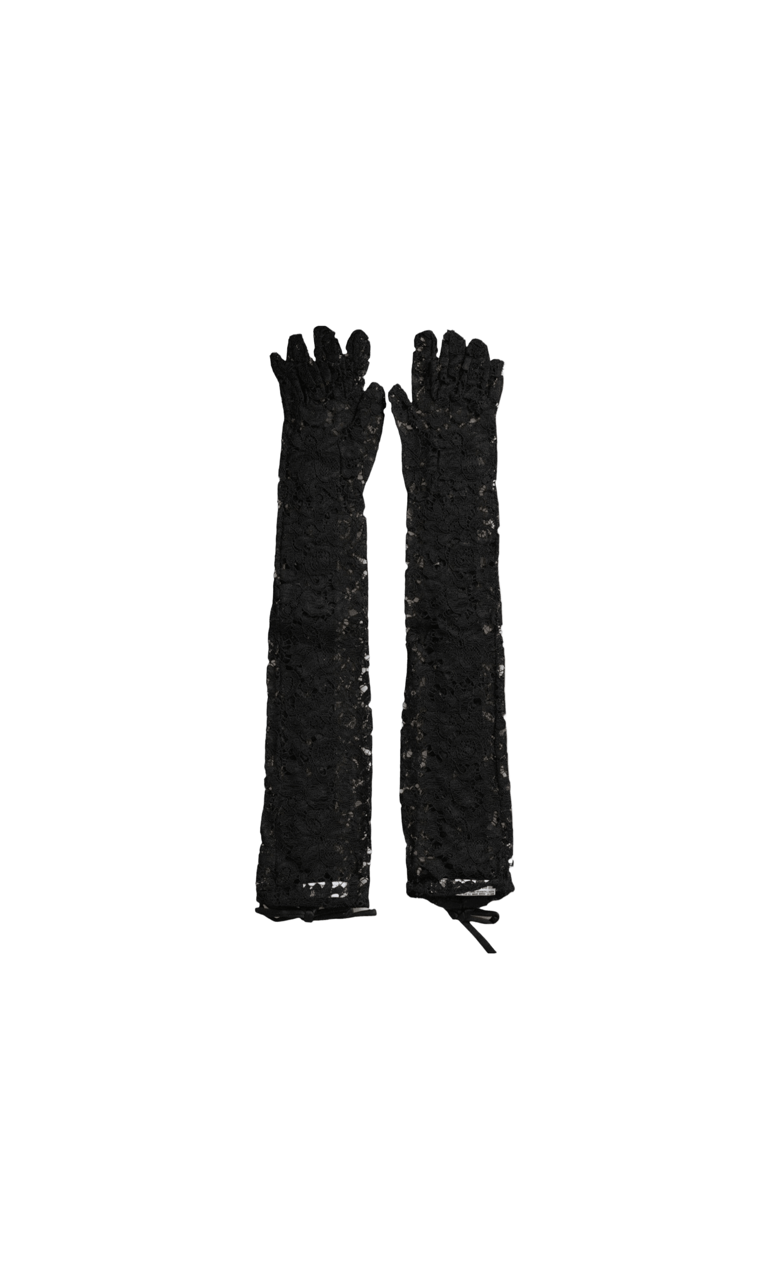 Dolce & Gabbana Taormina Lace Elbow Length Black Gloves Glam Steals