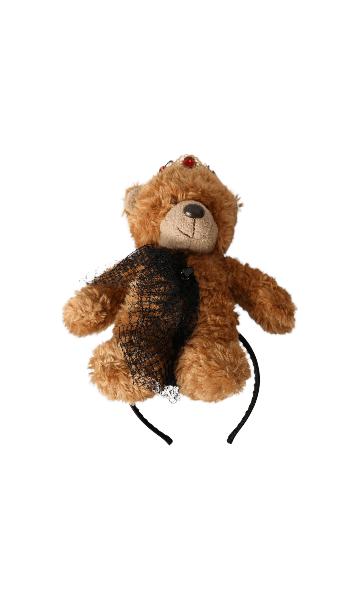 Dolce & Gabbana Teddy Bear Crystal Crown Hair Band Brown Gold Diadem Glam Steals