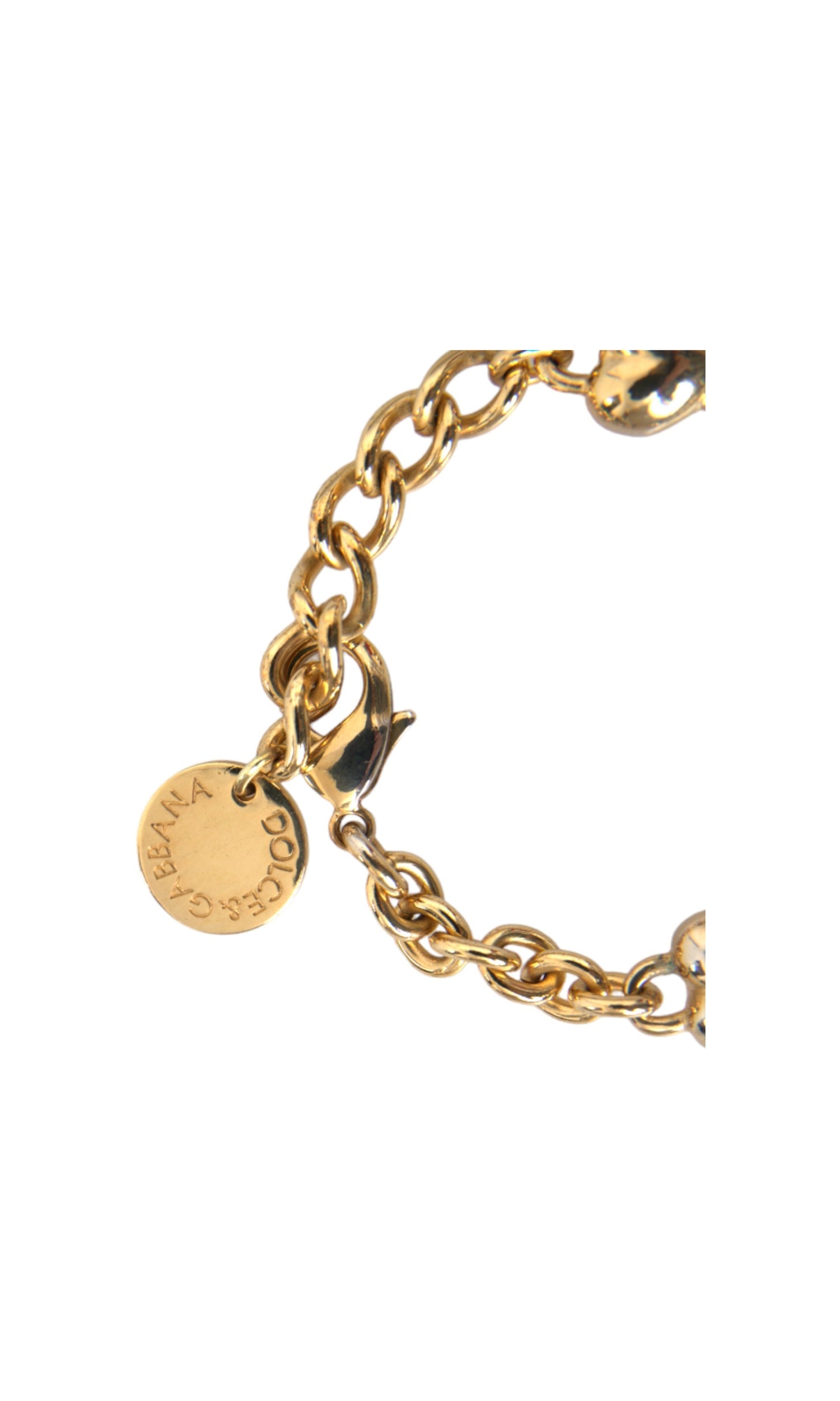 Dolce & Gabbana Tone Brass Chain My Dog Heart Gold Bracelet Glam Steals