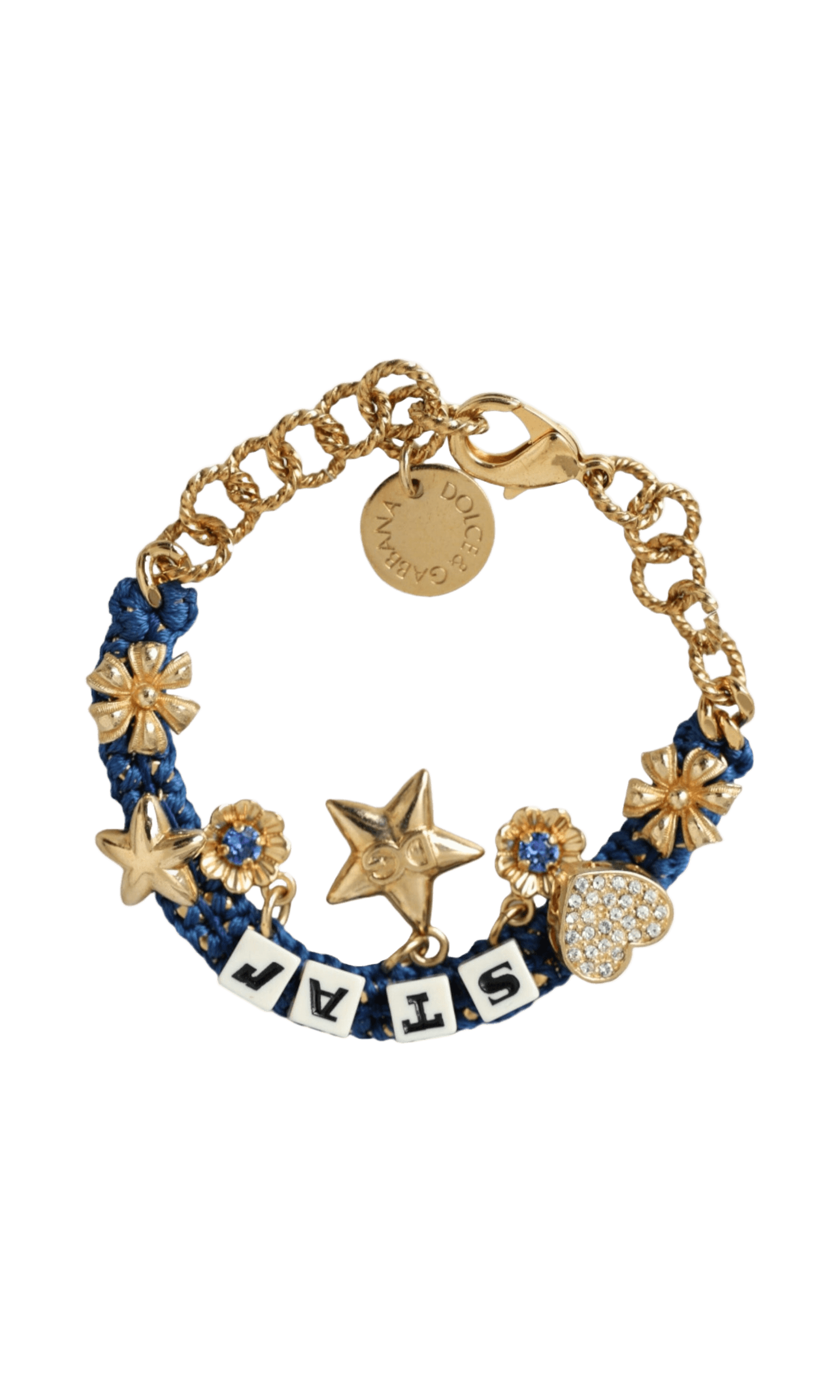 Dolce & Gabbana Tone Brass Chain Star Fashion Gold Bracelet Glam Steals