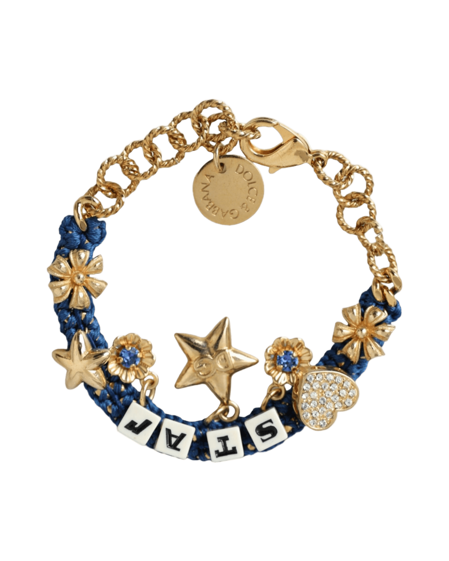 Dolce & Gabbana Tone Brass Chain Star Fashion Gold Bracelet Glam Steals