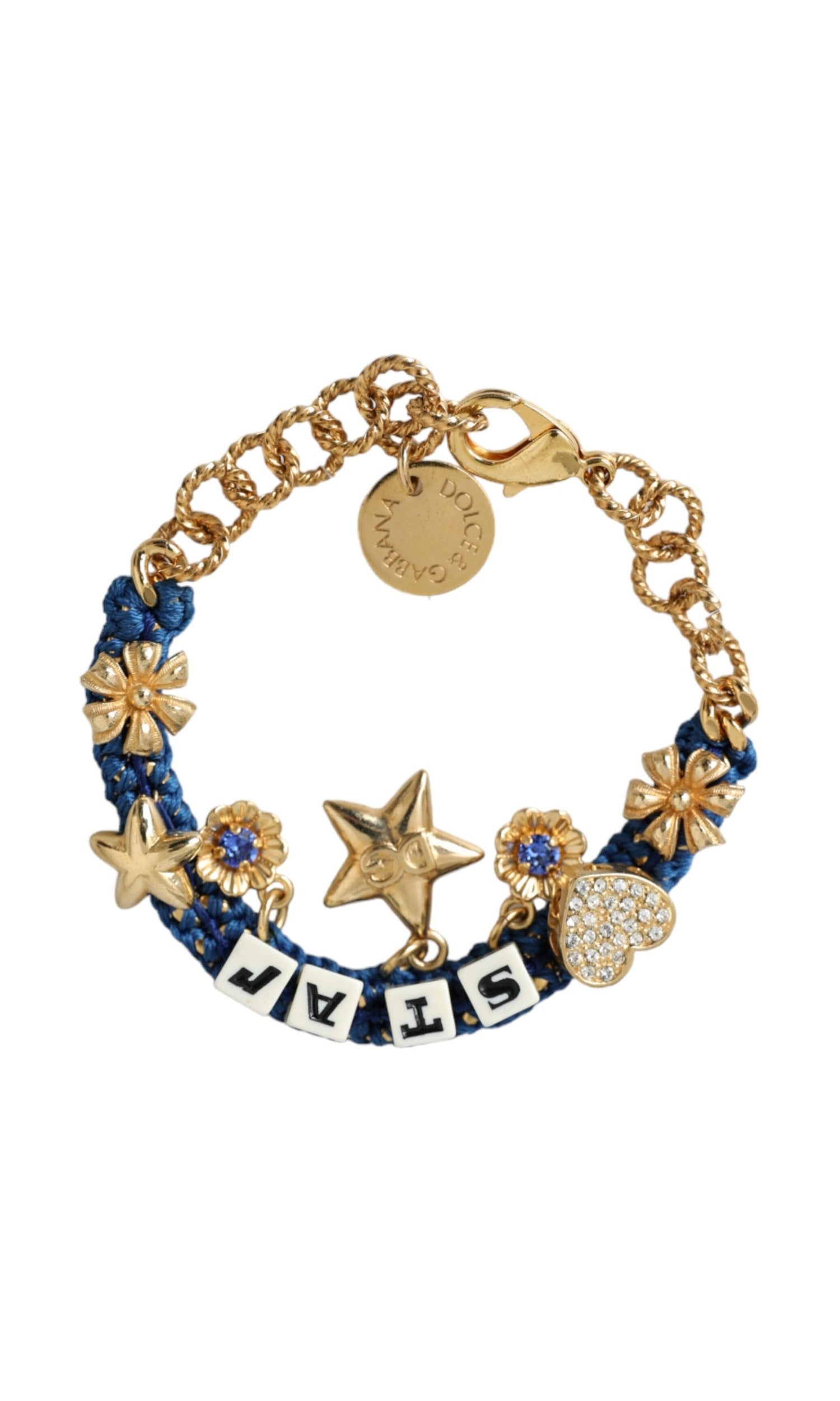 Dolce & Gabbana Tone Brass Chain Star Fashion Gold Bracelet Glam Steals