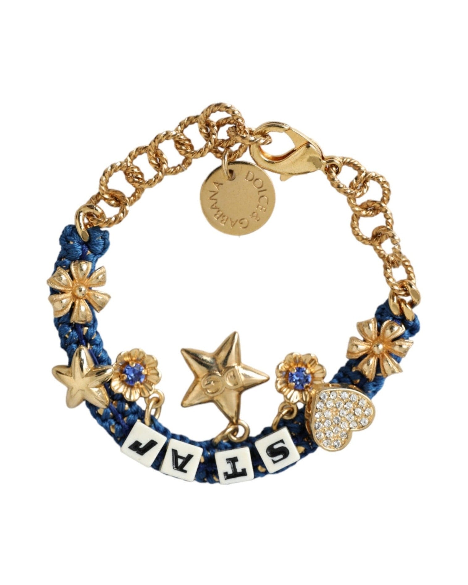 Dolce & Gabbana Tone Brass Chain Star Fashion Gold Bracelet Glam Steals