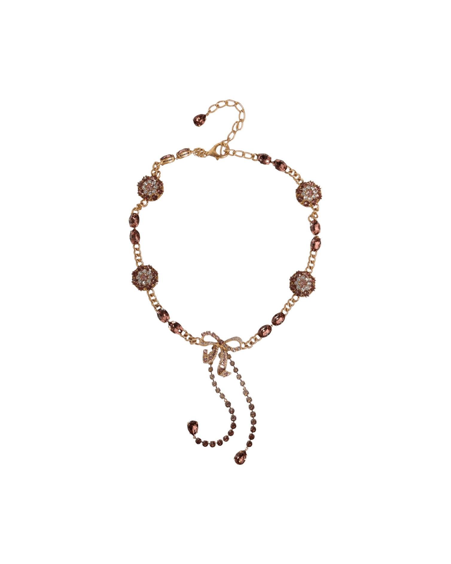 Dolce & Gabbana Tone Brass Crystal Embellished Gold Belt Glam Steals