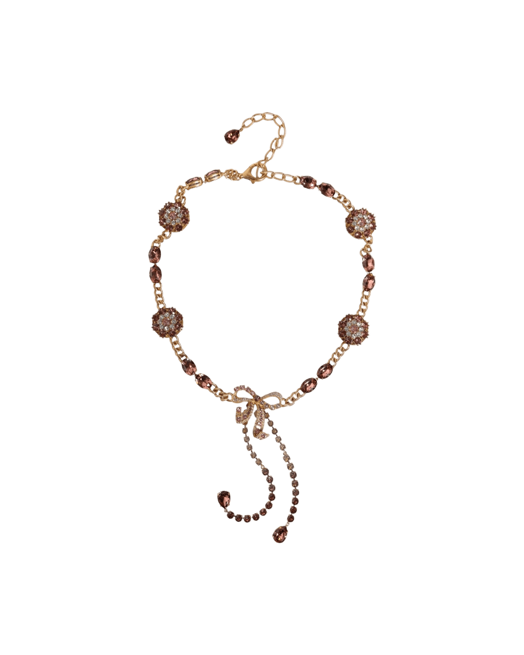Dolce & Gabbana Tone Brass Crystal Embellished Gold Belt Glam Steals