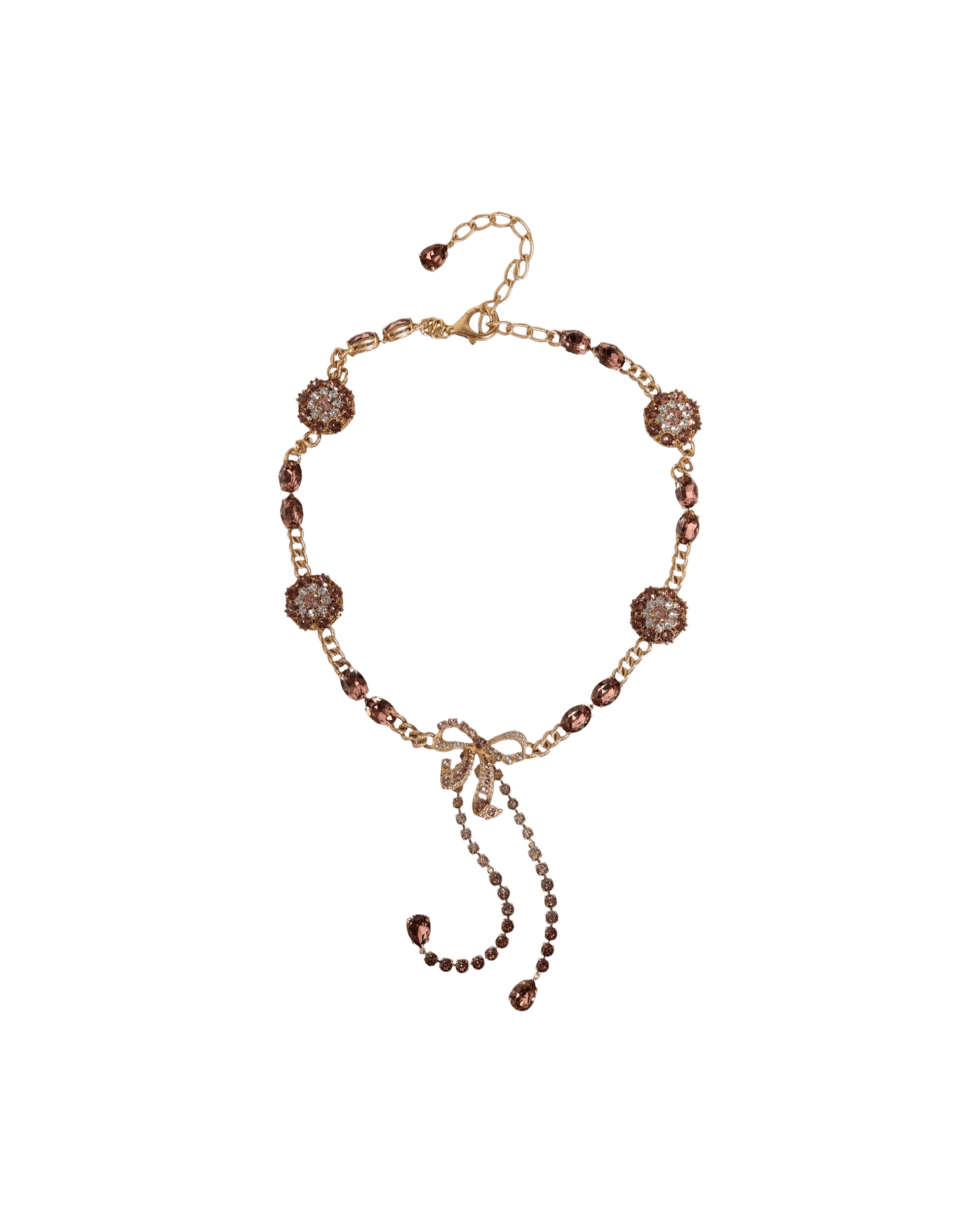 Dolce & Gabbana Tone Brass Crystal Embellished Waist Chain Gold Belt Glam Steals