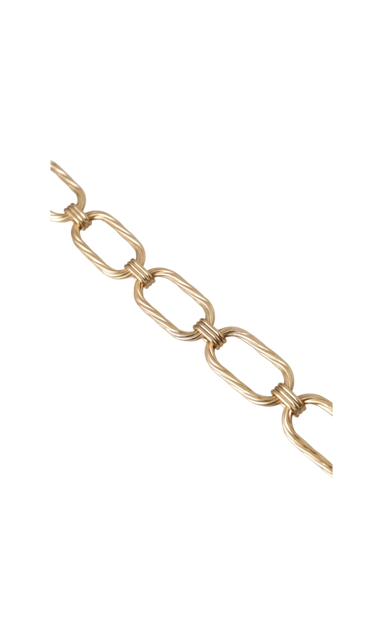 Dolce & Gabbana Tone Brass Large Link Chain Jewelry Gold Necklace Glam Steals