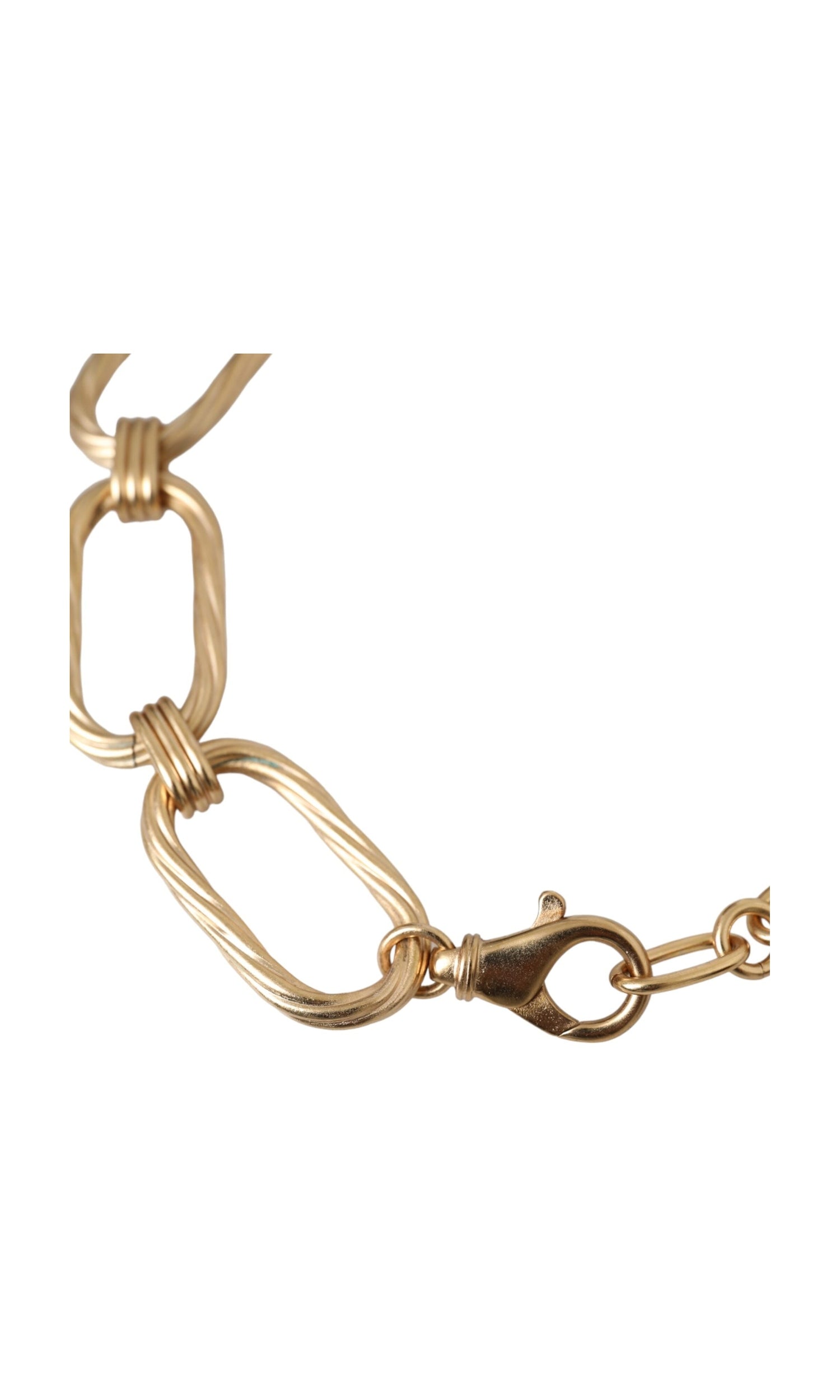 Dolce & Gabbana Tone Brass Large Link Chain Jewelry Gold Necklace Glam Steals