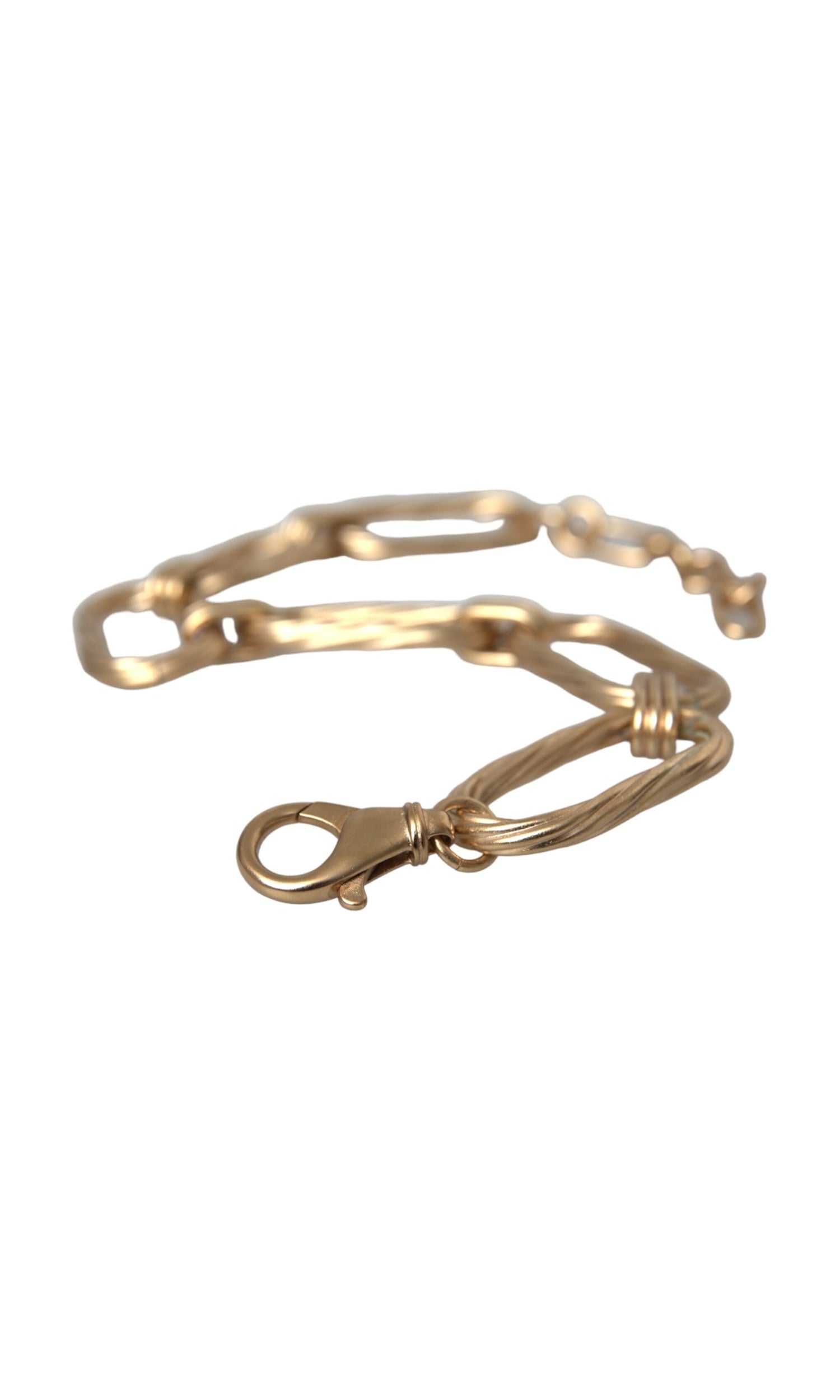 Dolce & Gabbana Tone Brass Large Link Chain Jewelry Gold Necklace Glam Steals
