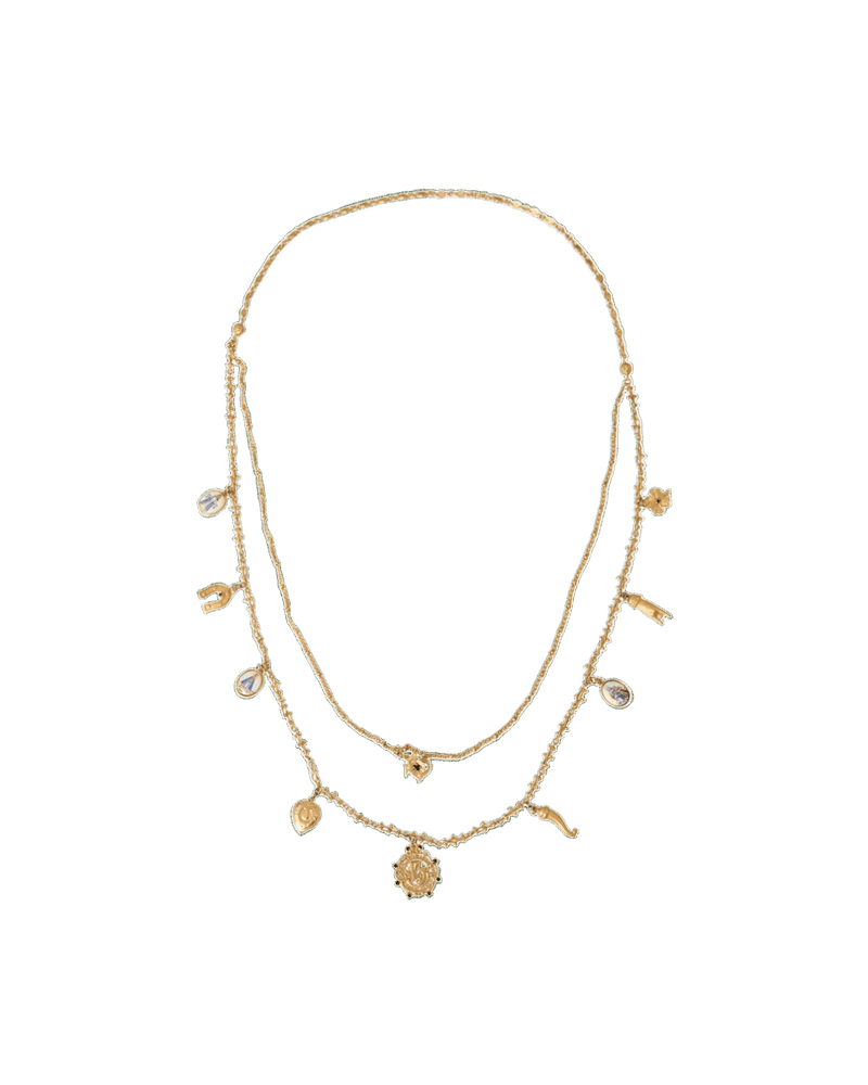 Dolce & Gold Gabbana Tone Chain Brass Charm Statement Sicily Necklace Glam Steals