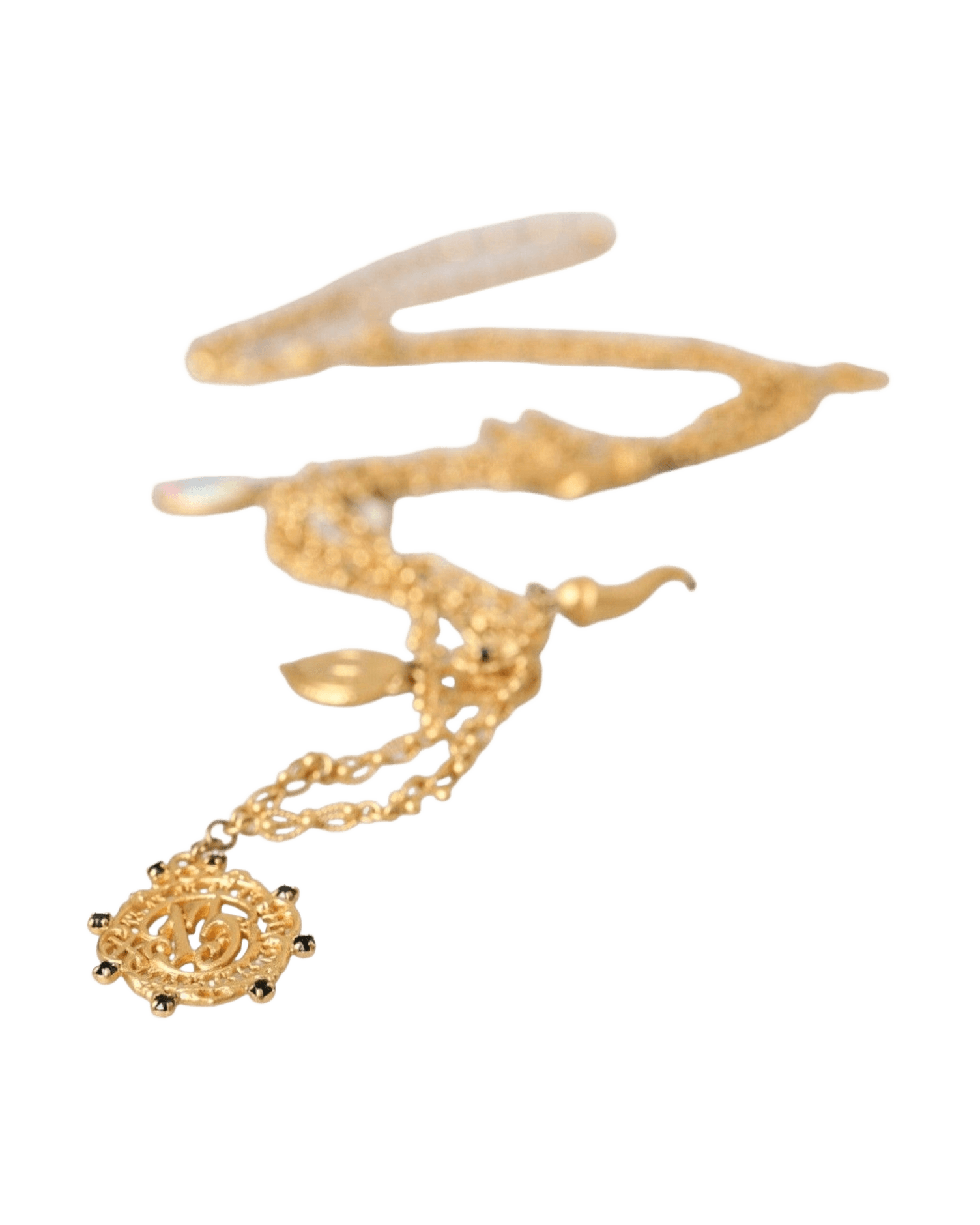 Dolce & Gold Gabbana Tone Chain Brass Charm Statement Sicily Necklace Glam Steals