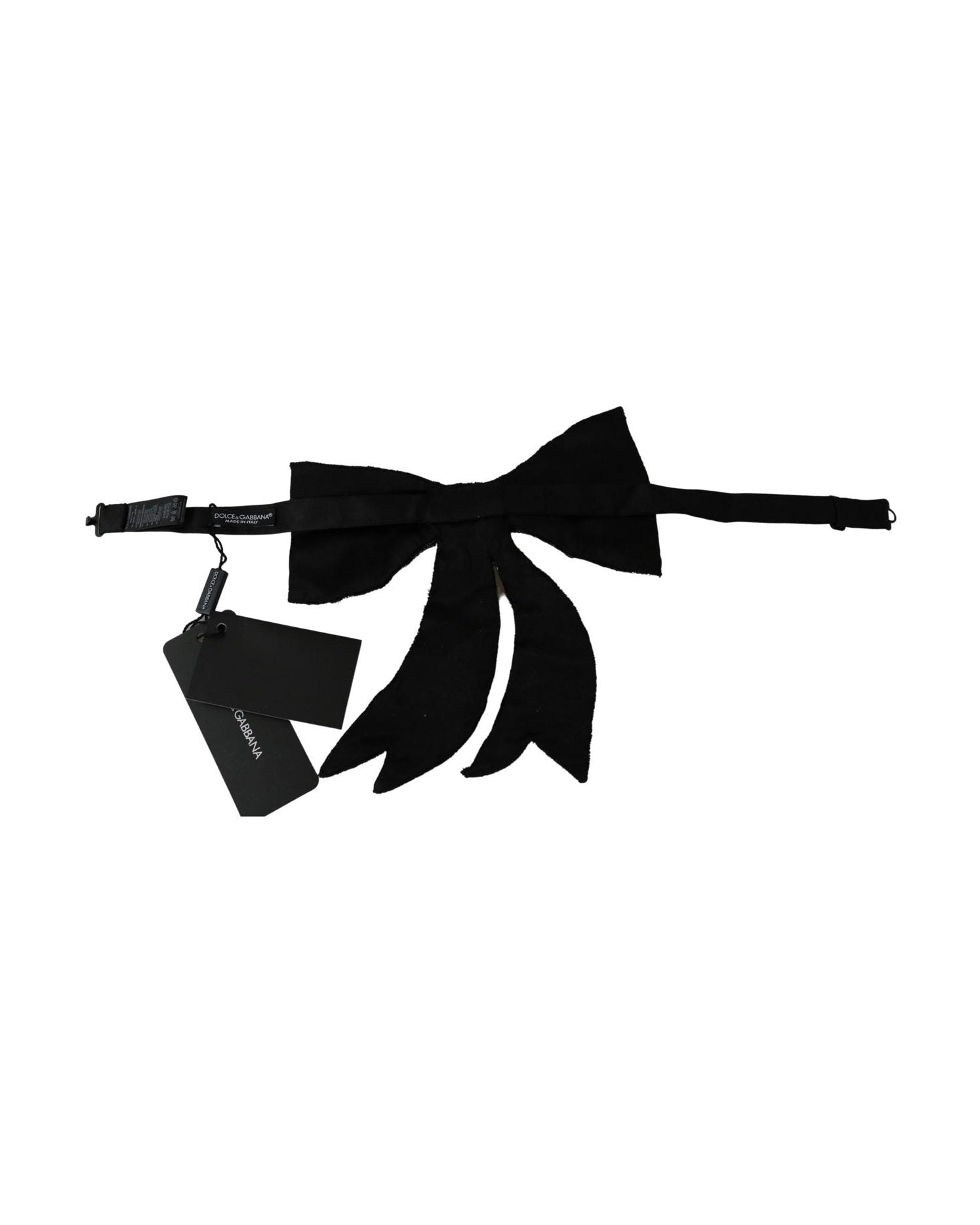 Dolce & Gabbana -Tone Silk Crystal Bow Silver Tie Glam Steals