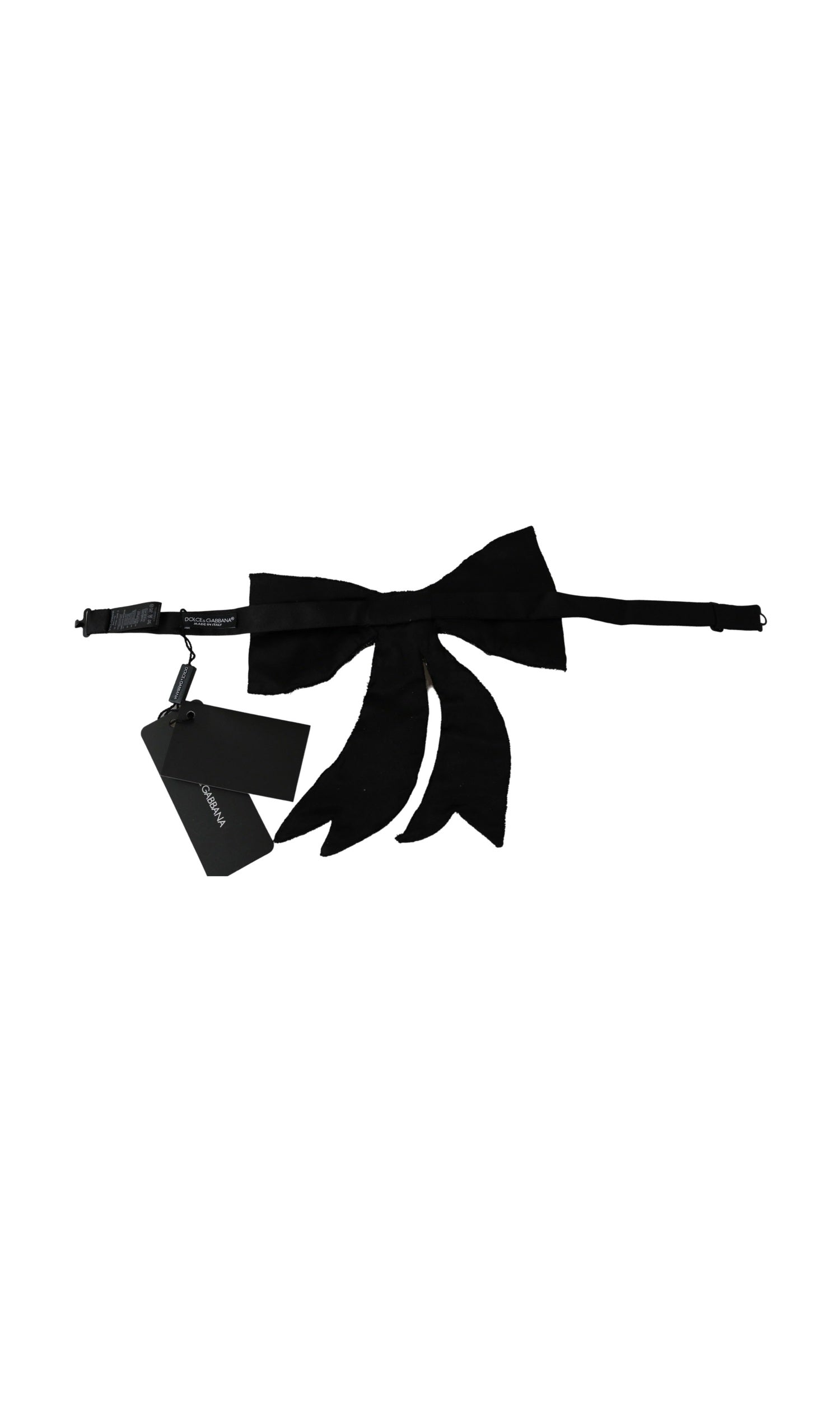 Dolce & Gabbana -Tone Silk Crystal Bow Silver Tie Glam Steals