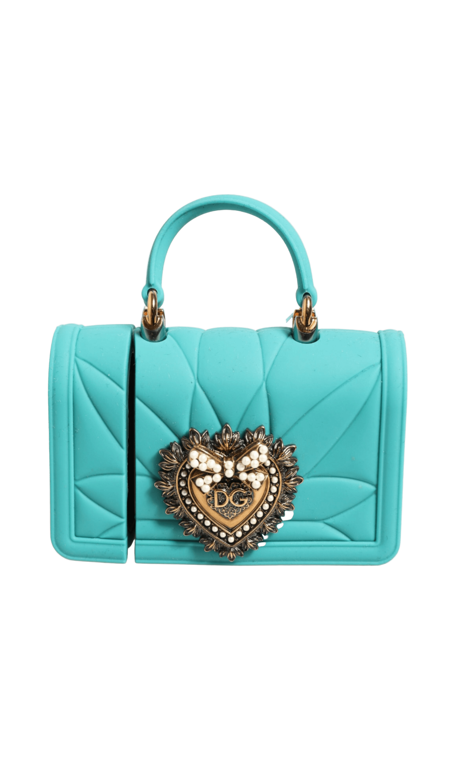 Dolce & Gabbana Turquoise Silicone Devotion Heart Cover Bag Airpods Case Glam Steals