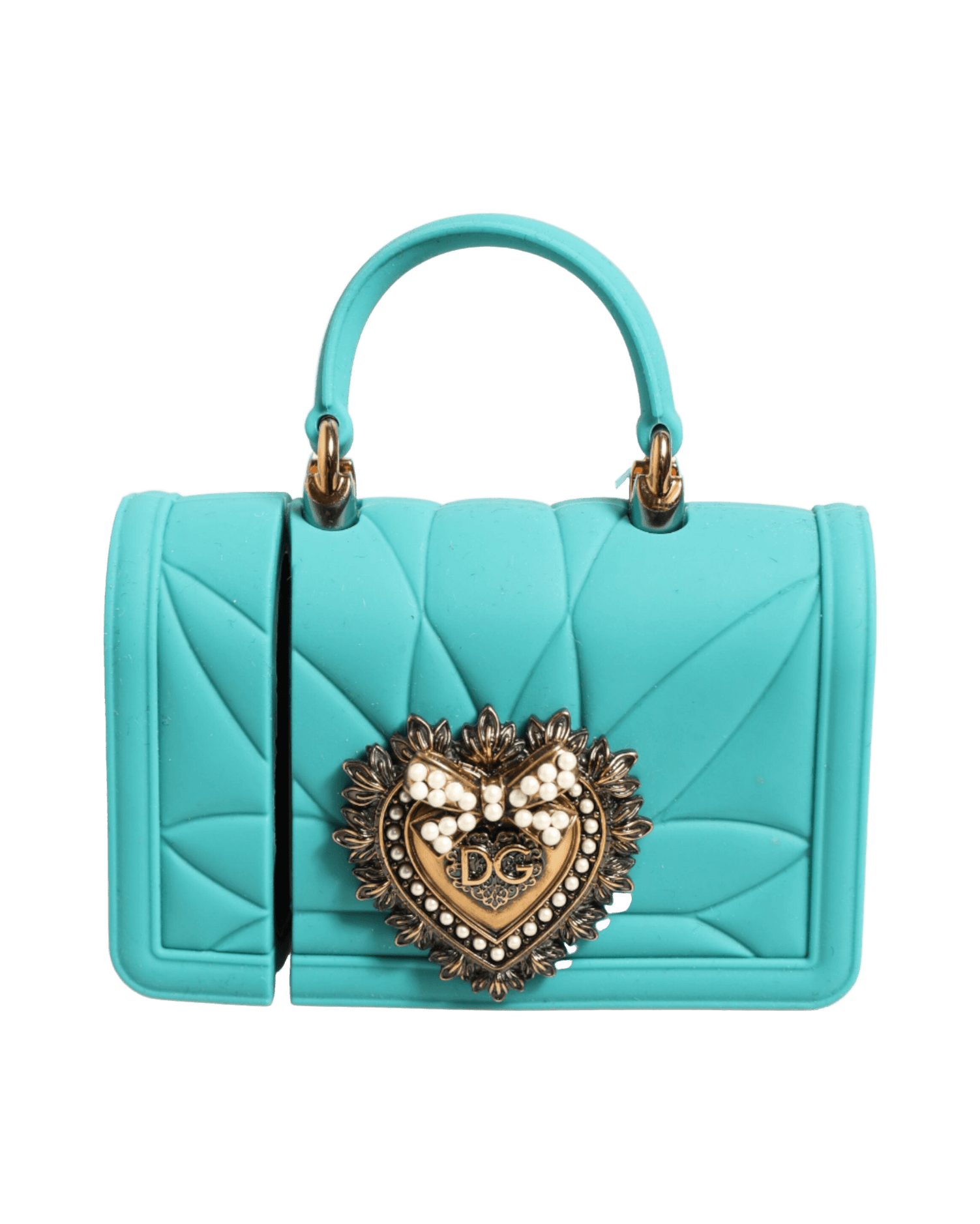 Dolce & Gabbana Turquoise Silicone Devotion Heart Cover Bag Airpods Case Glam Steals