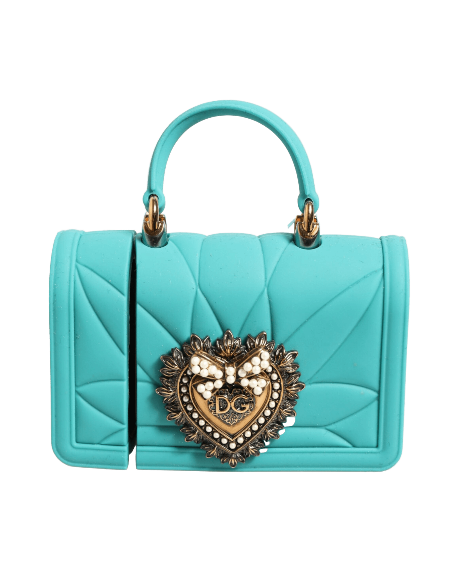 Dolce & Gabbana Turquoise Silicone Devotion Heart Cover Bag Airpods Case Glam Steals