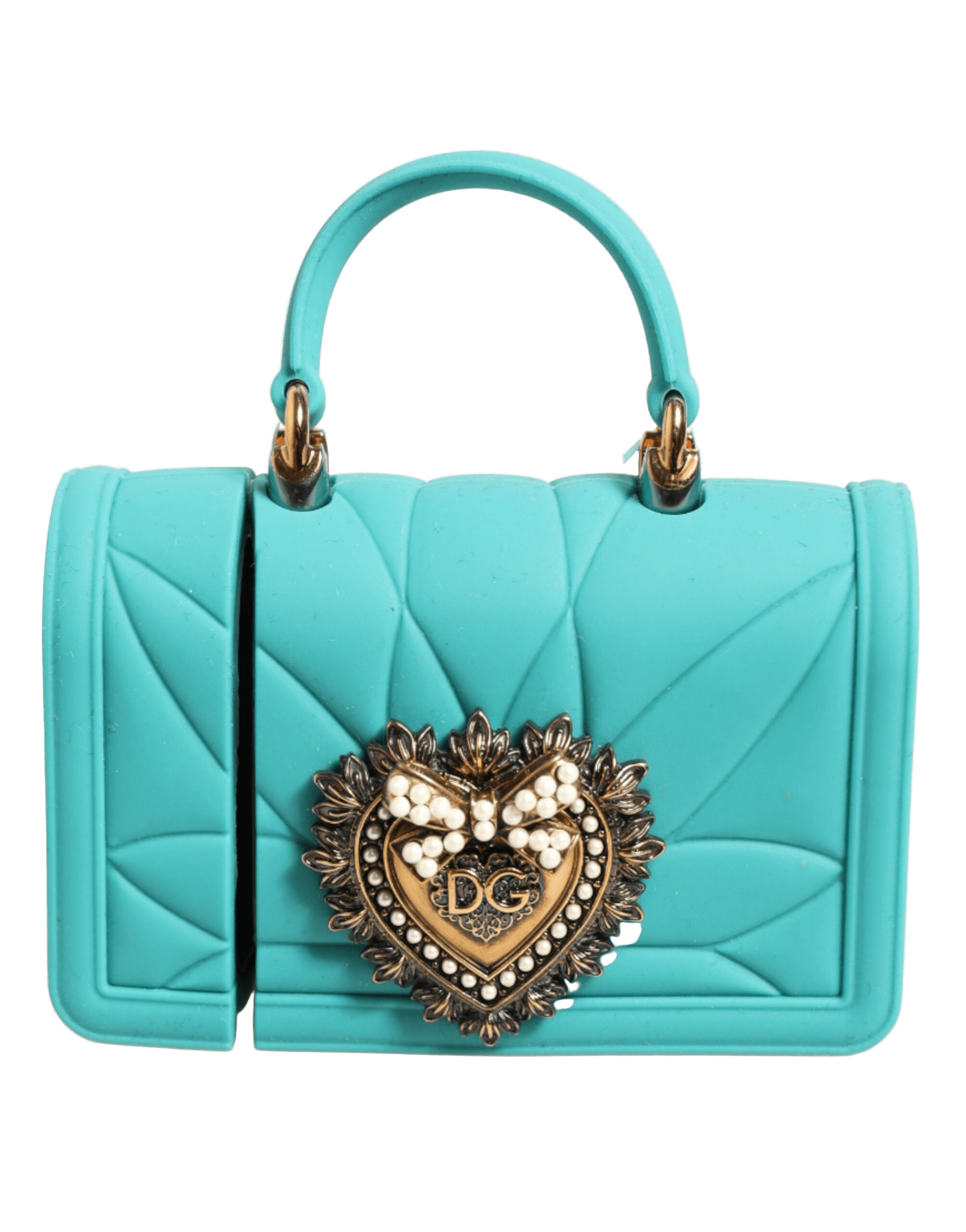Dolce & Gabbana Turquoise Silicone Devotion Heart Cover Bag Airpods Case Glam Steals