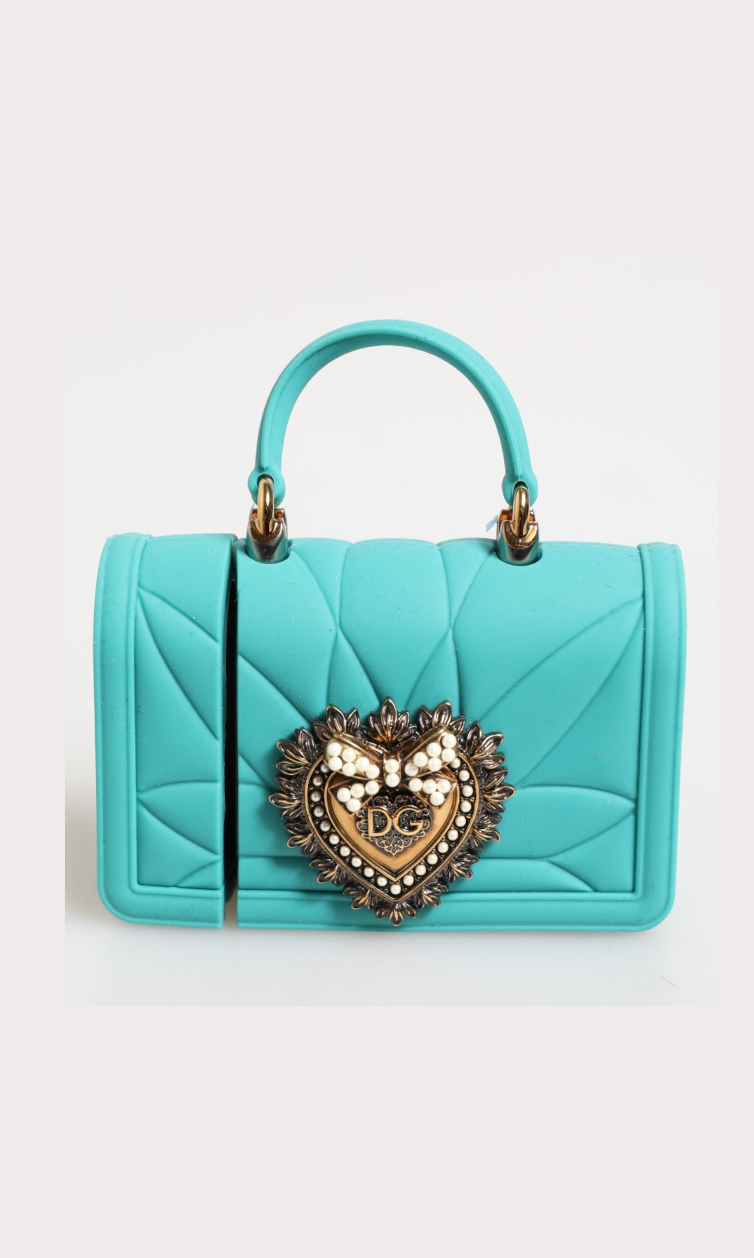 Dolce & Gabbana Turquoise Silicone Devotion Heart Cover Bag Airpods Case Glam Steals