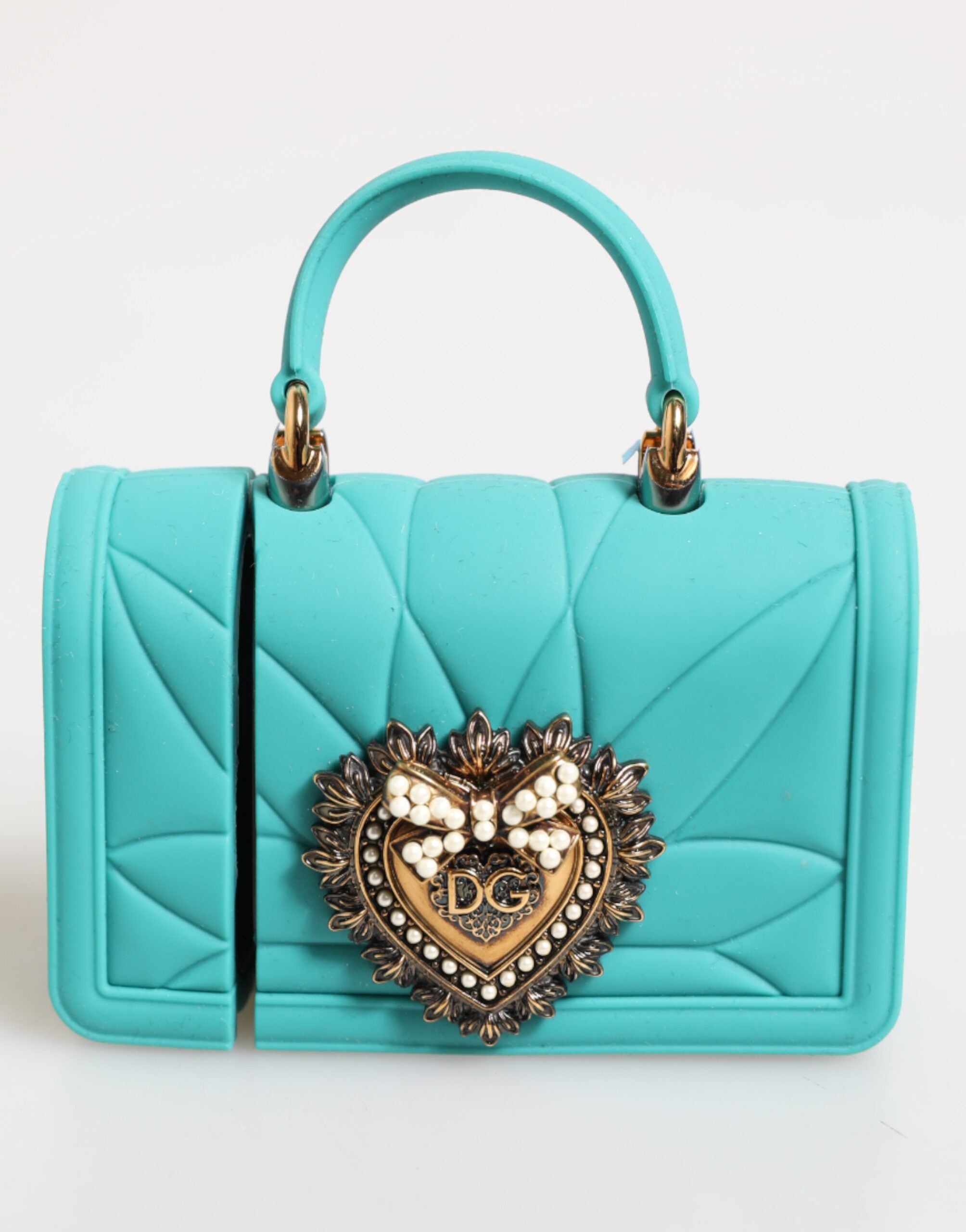 Dolce & Gabbana Turquoise Silicone Devotion Heart Cover Bag Airpods Case Glam Steals